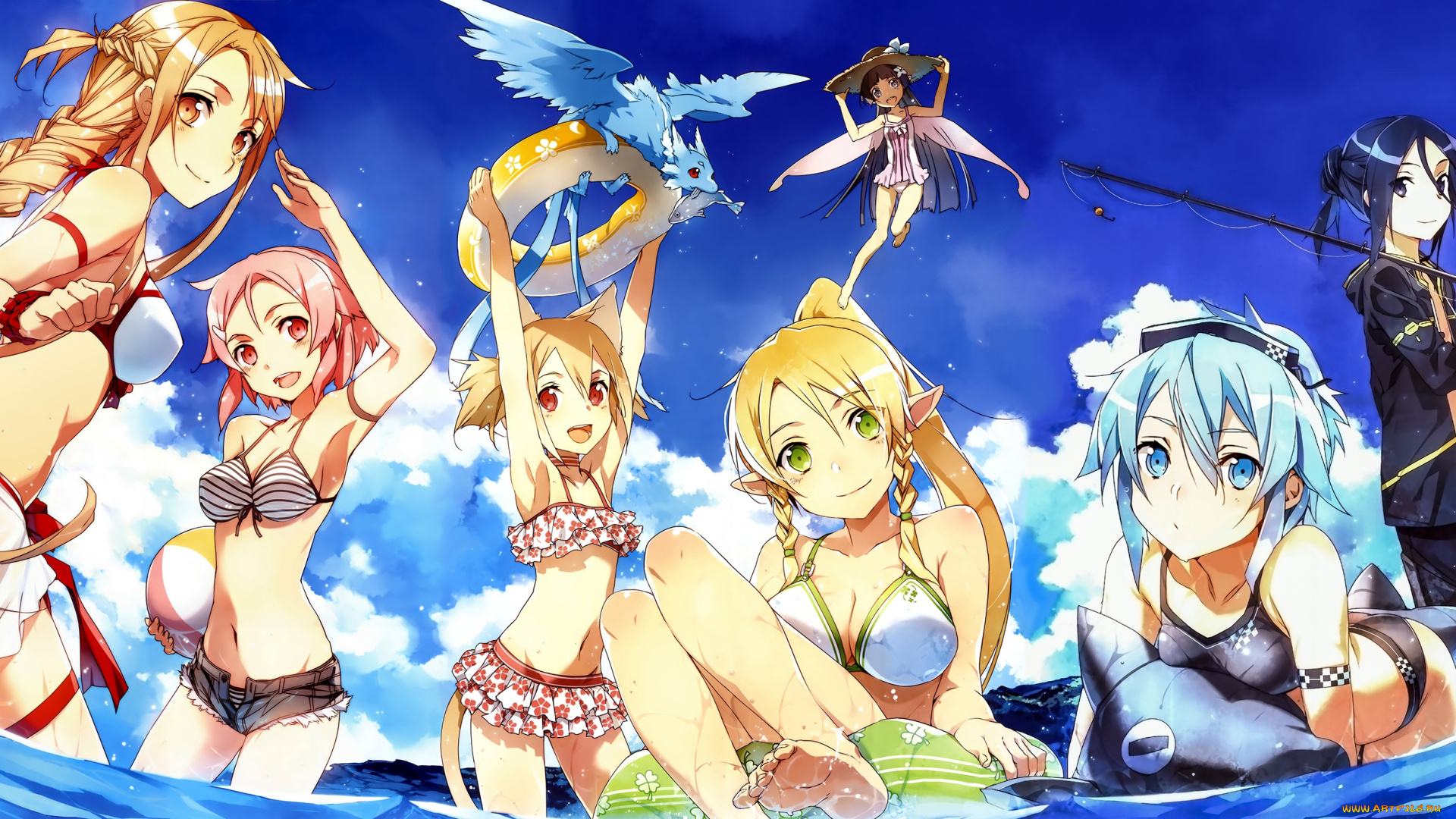 аниме, sword, art, online, yui, kirigaya, kazuto, yuuki, asuna, pina, lisbeth, leafa, ayano, keiko, abec, персонажи, eragot, sao, shinon, sword, art, online