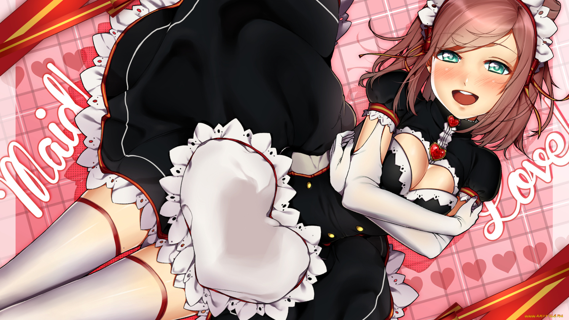 аниме, unknown, , другое, девушка, горничная, форма, rakkou