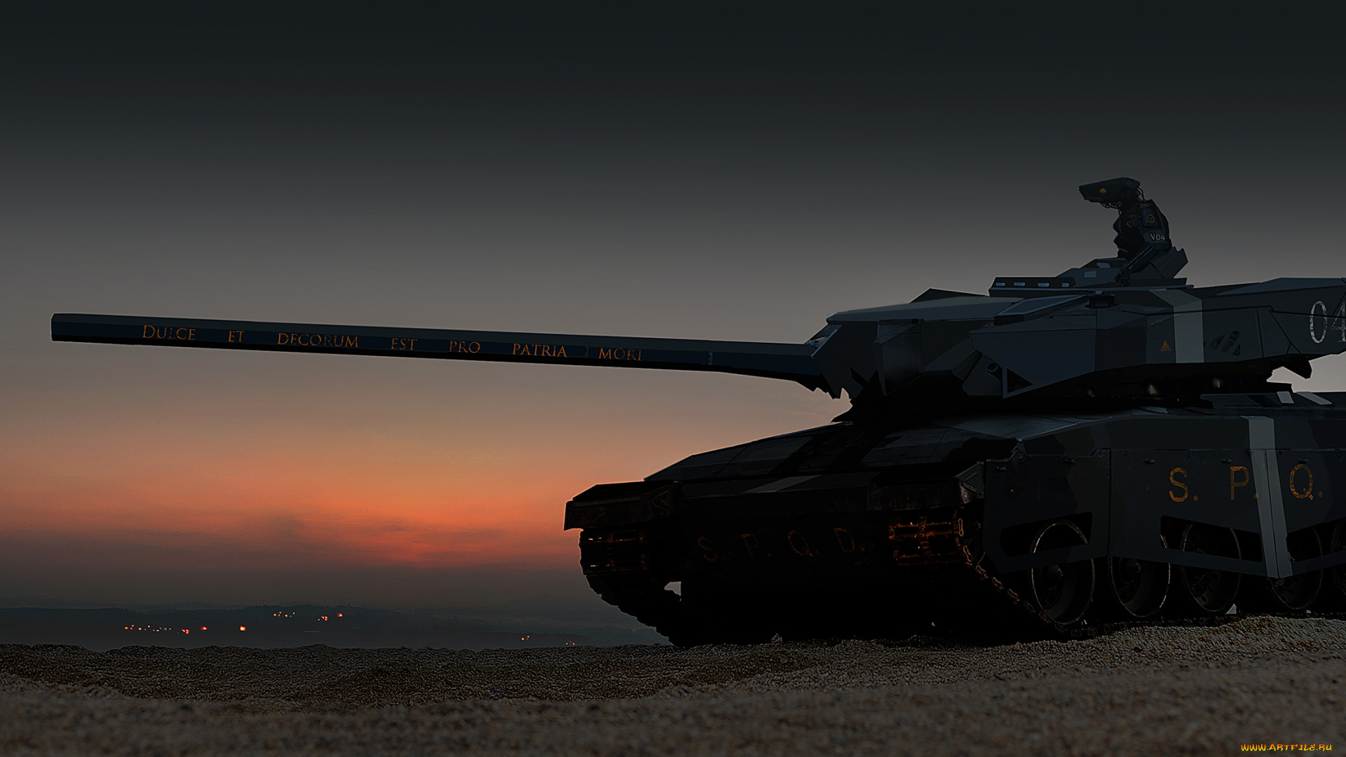 фэнтези, роботы, , киборги, , механизмы, пустыня, робот, киборг, танк, вечер, будущее