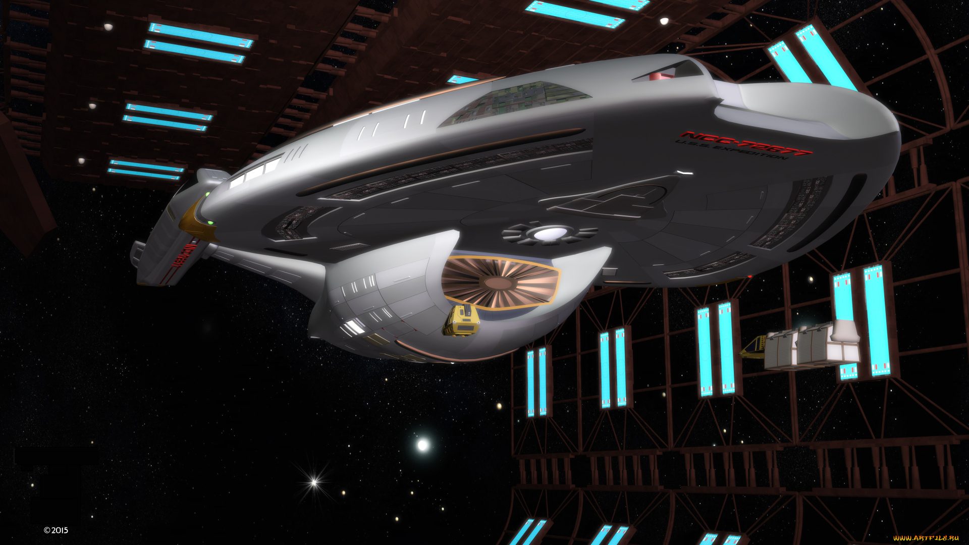 космос, арт, звезды, вселенная, полет, космический, корабль