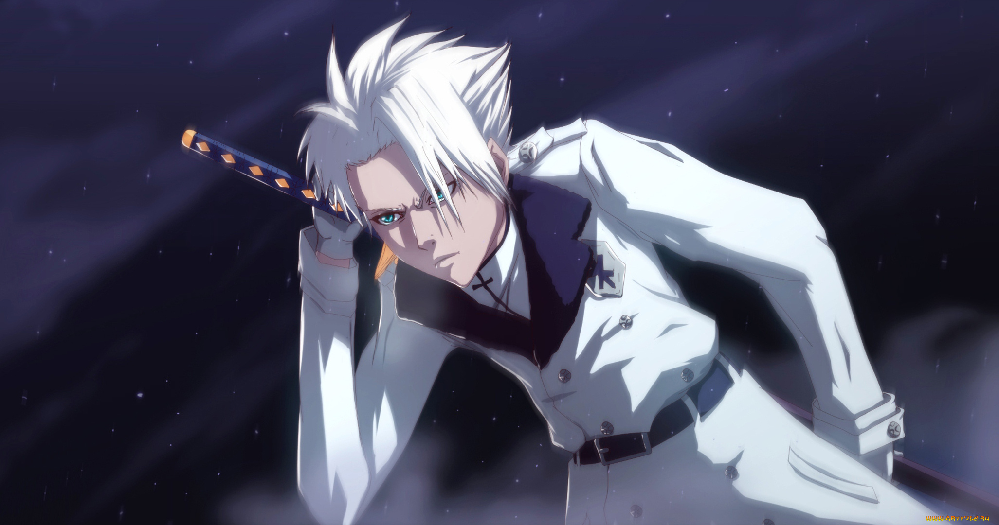 аниме, bleach, меч, парень, toshiro, hitsugaya