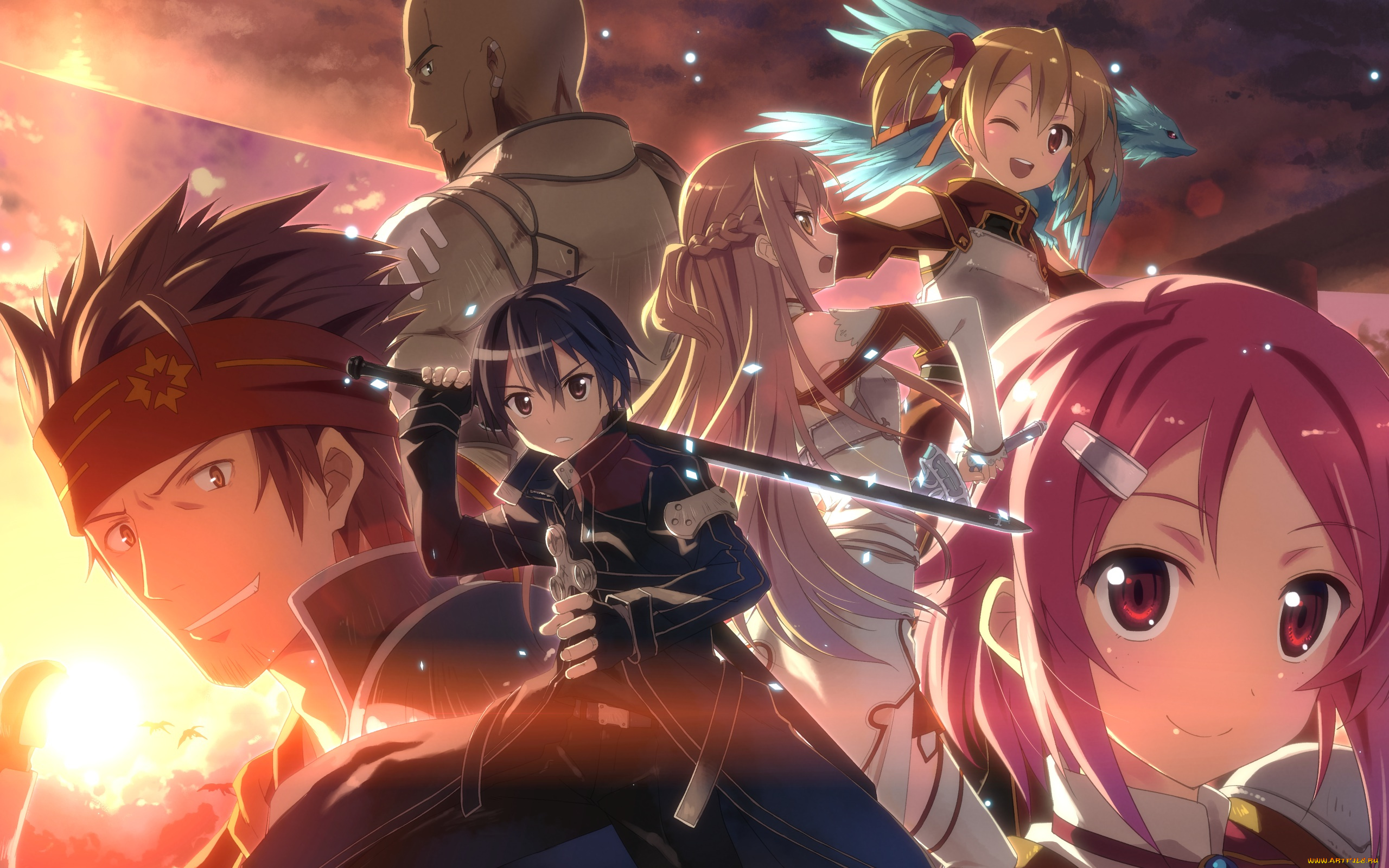 аниме, sword, art, online, sword, art, online, tsuboi, ryoutarou, shinozaki, rika, kirigaya, kazuto, ayano, keiko, andrew, gilbert, mills, мастера, меча, онлайн, yuuki, asuna, tatsuya