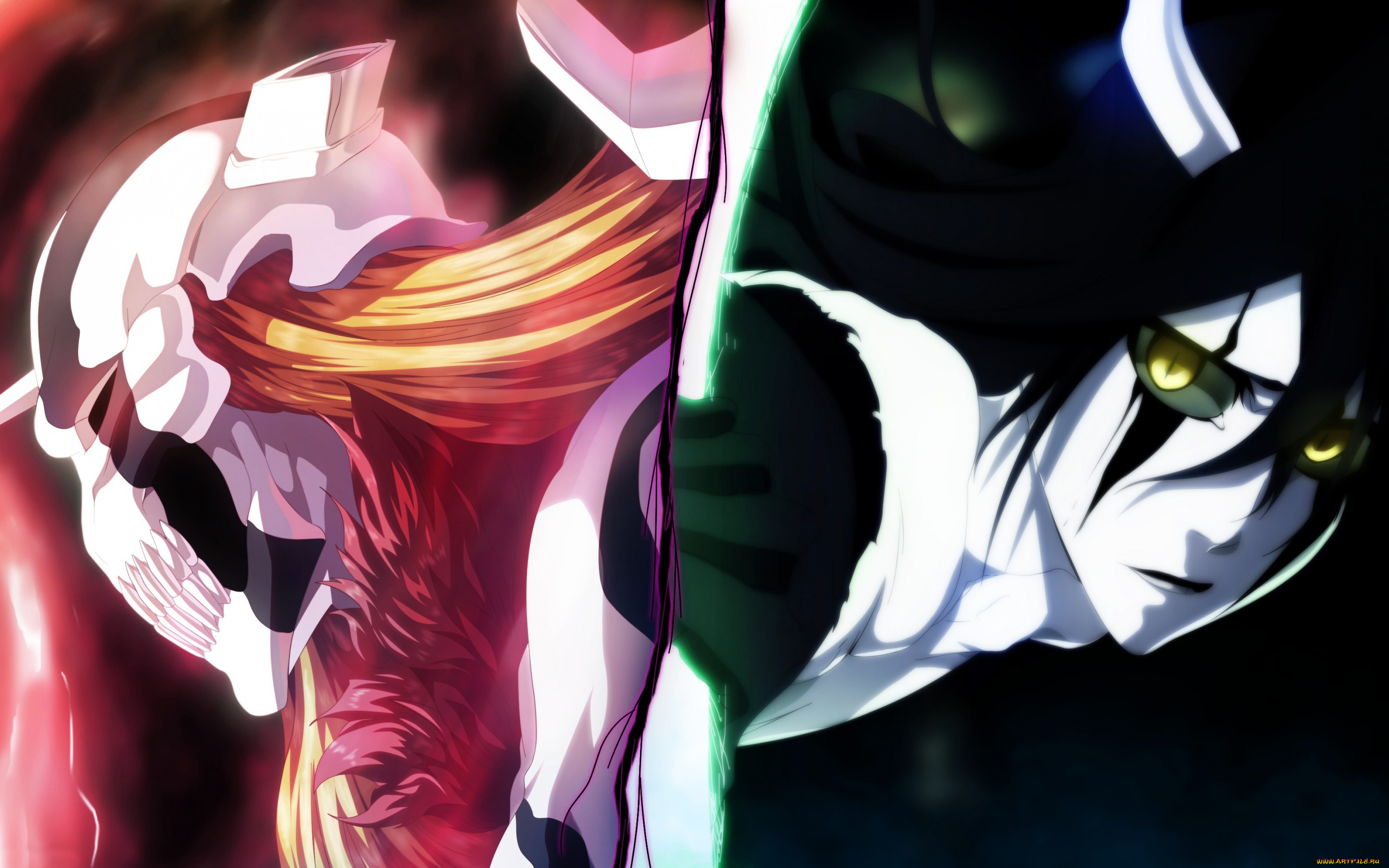 аниме, bleach, ulquiorra, cifer, маска, ichigo, kurosaki, лицо, мужчина