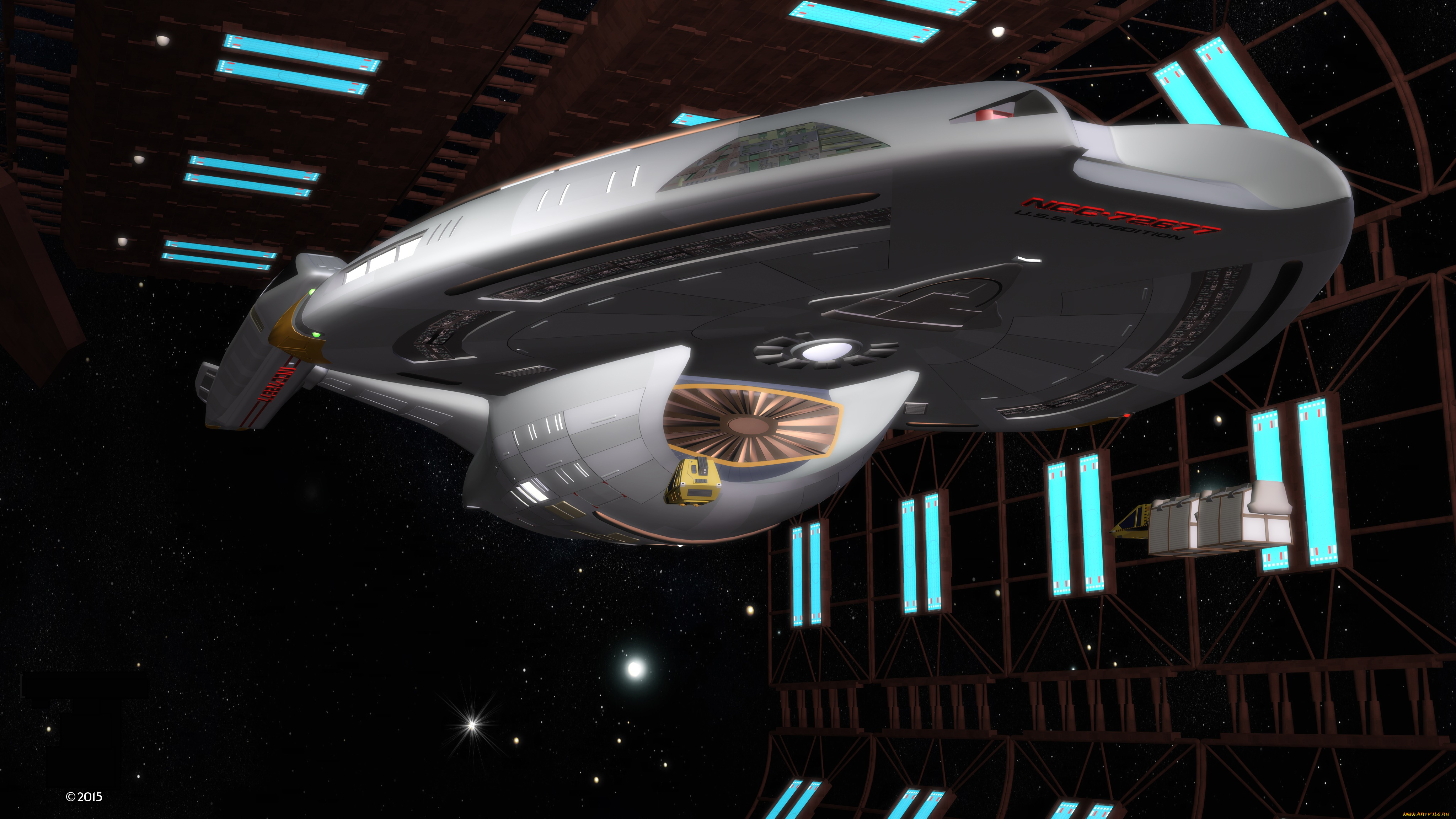 космос, арт, звезды, вселенная, полет, космический, корабль