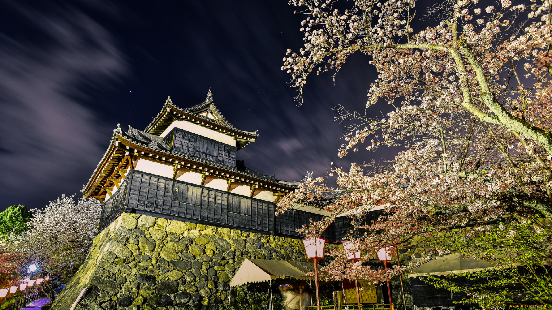 города, замки, Японии, замок, парк