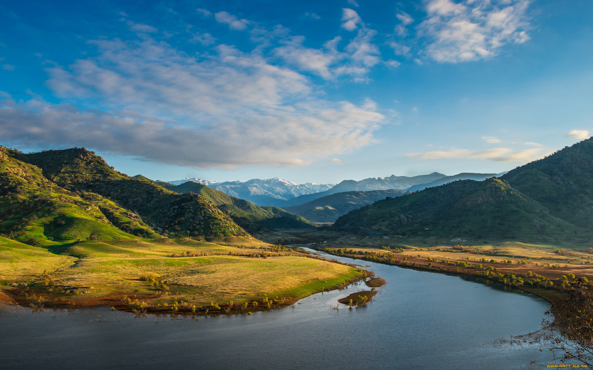 природа, реки, озера, калифорния, небо, горы, сша