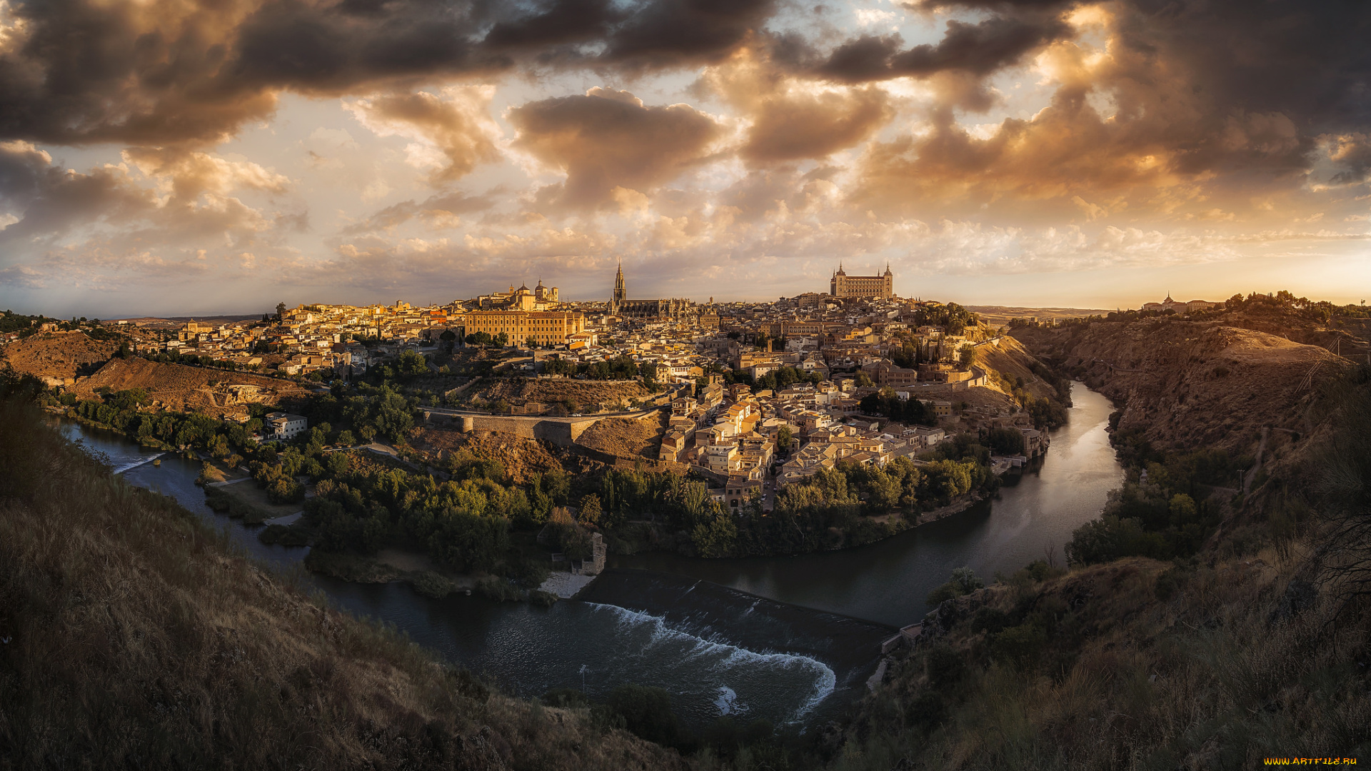 panor&, 225, mica, de, toledo, города, толедо, , испания, обзор