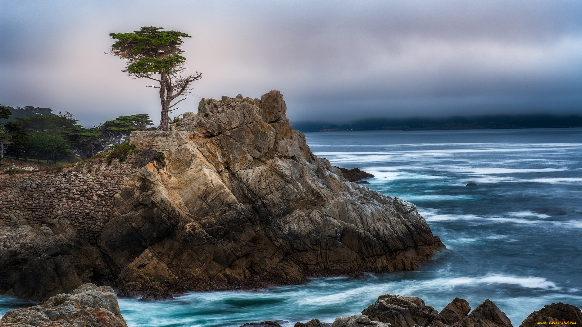 природа, побережье, рассвет