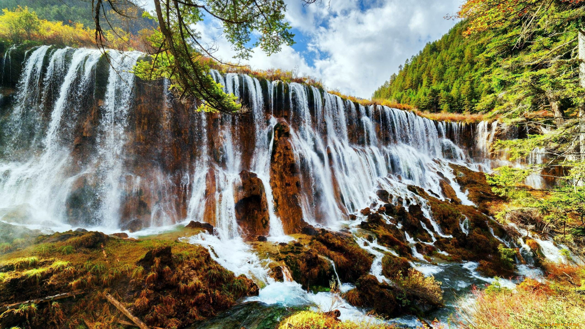 природа, водопады, вода, потоки