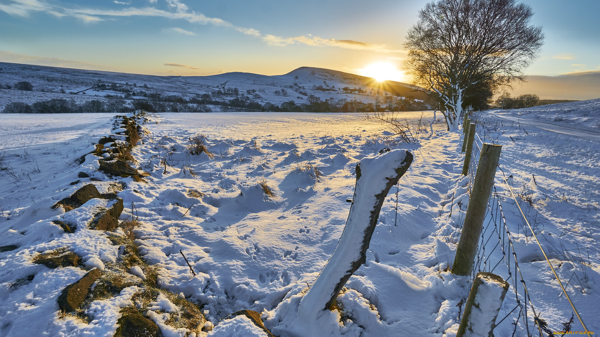 природа, зима, снег