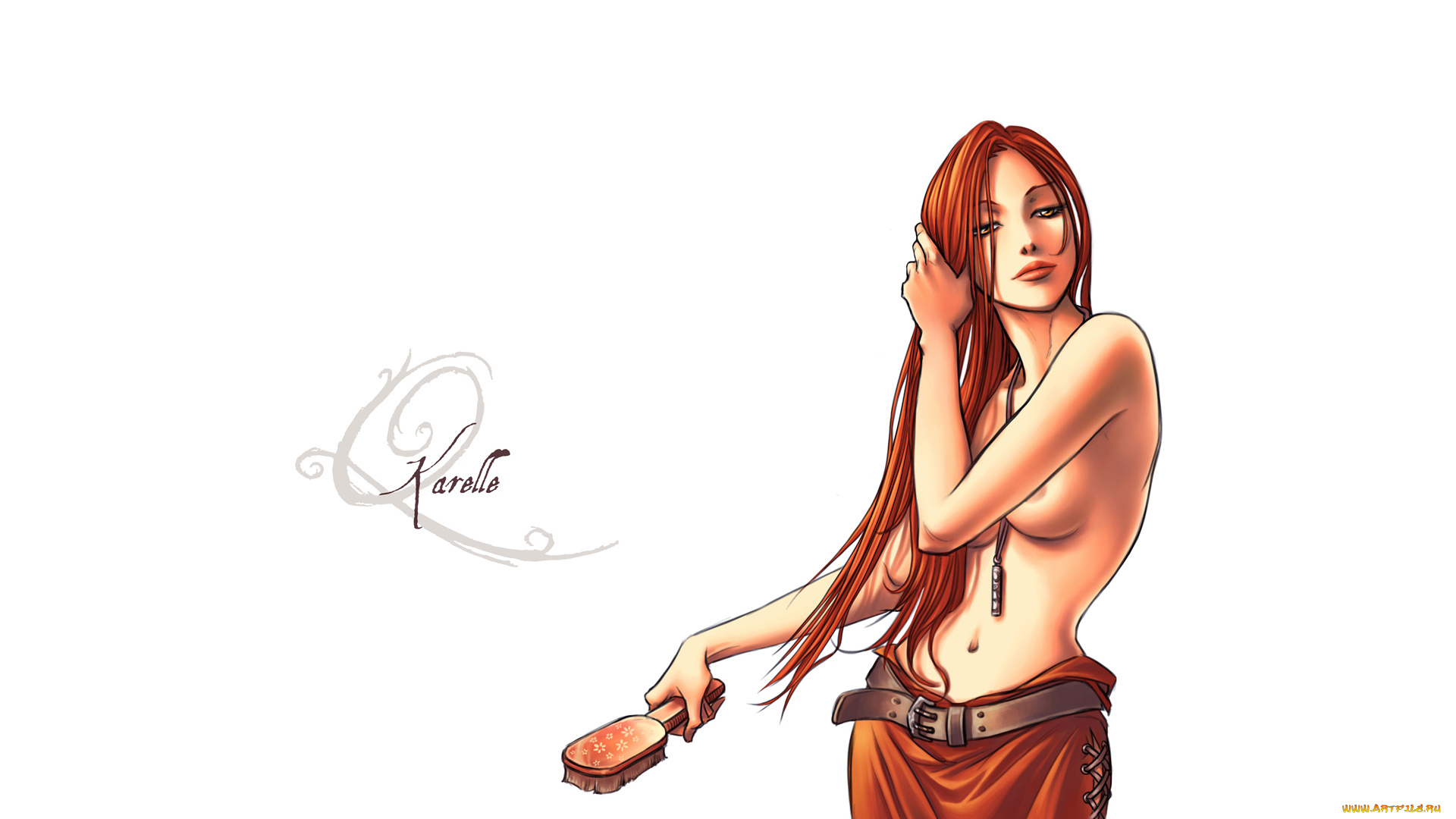 рисованное, люди, щетка, фон, девушка