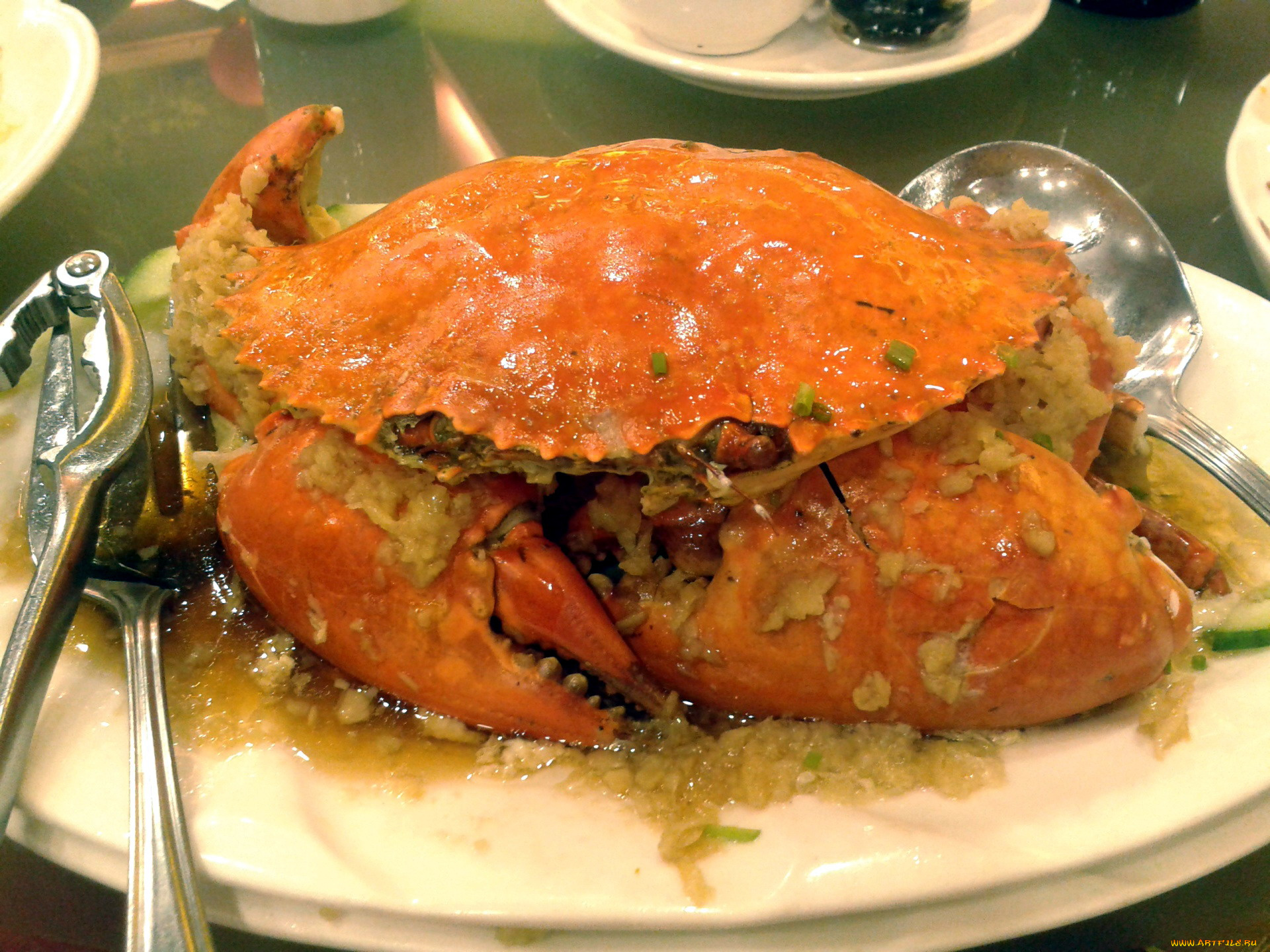 еда, рыбные, блюда, , с, морепродуктами, краб