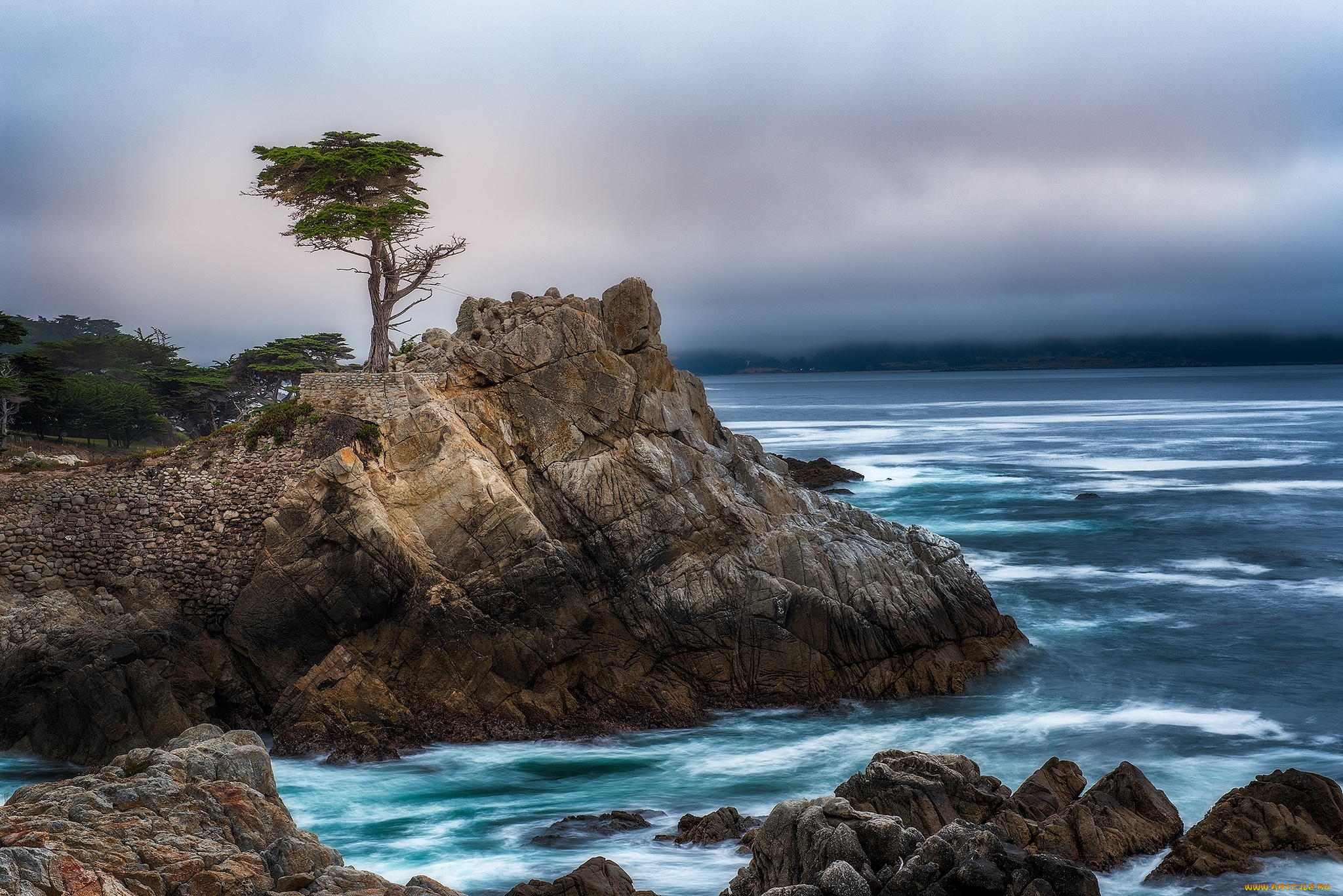 природа, побережье, рассвет