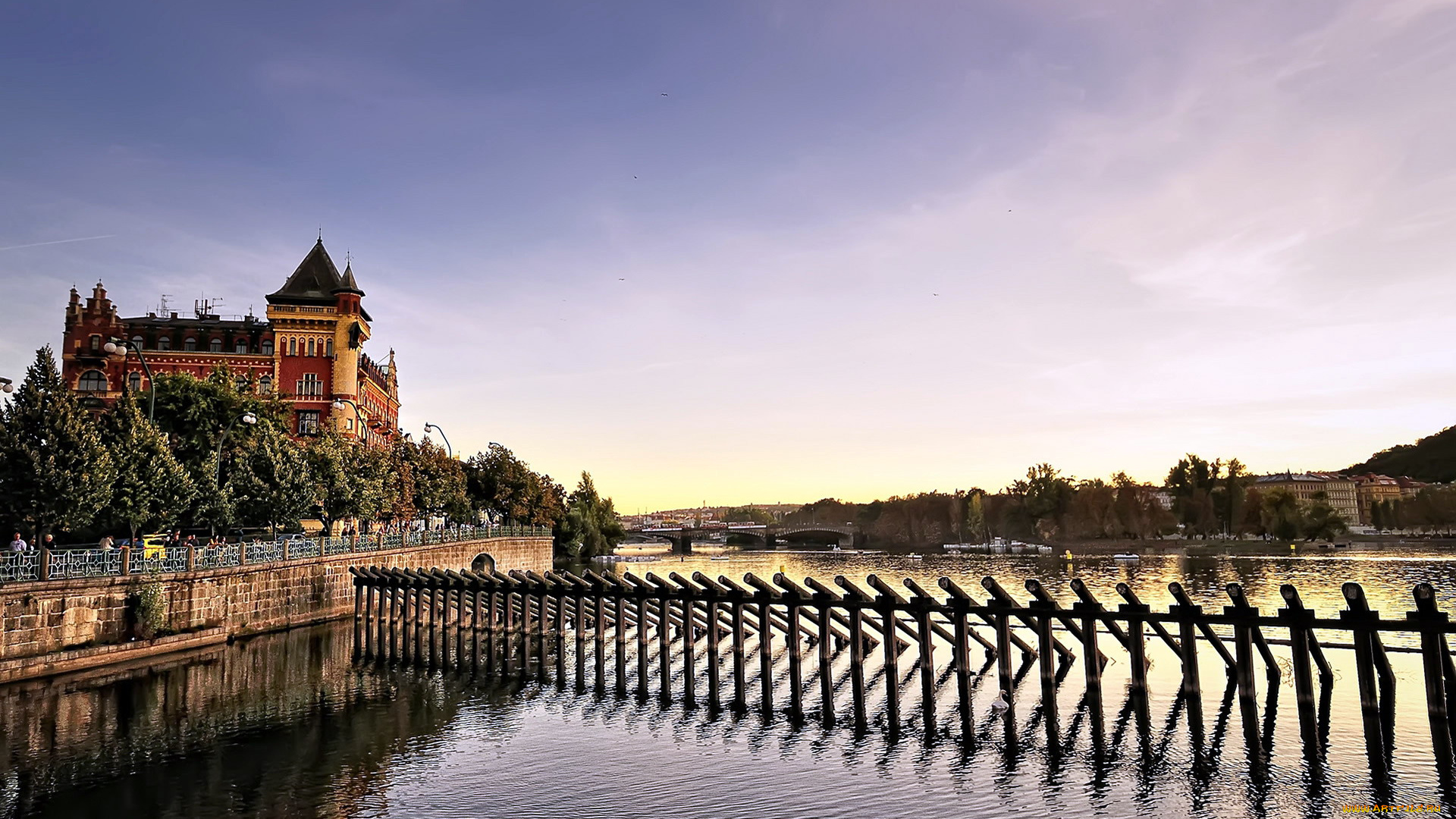 города, прага, , Чехия, влтава, река