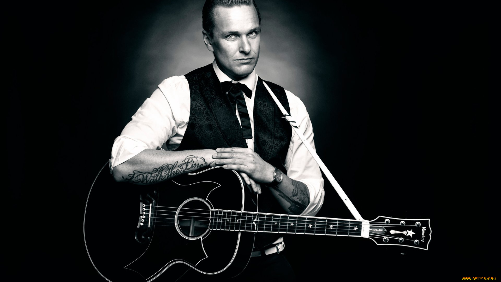 музыка, -другое, взгляд, мужчина, гитара