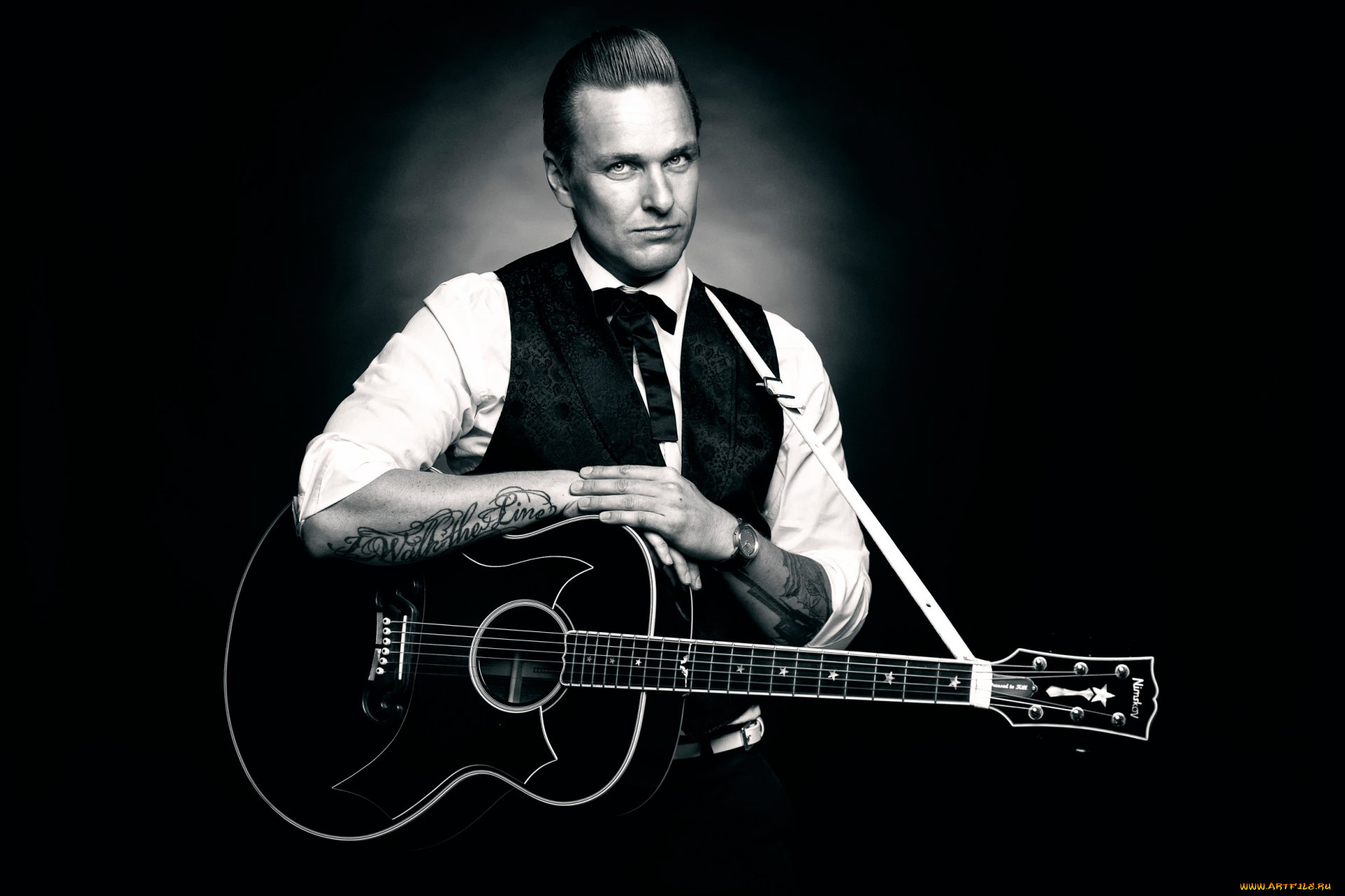 музыка, -другое, взгляд, мужчина, гитара