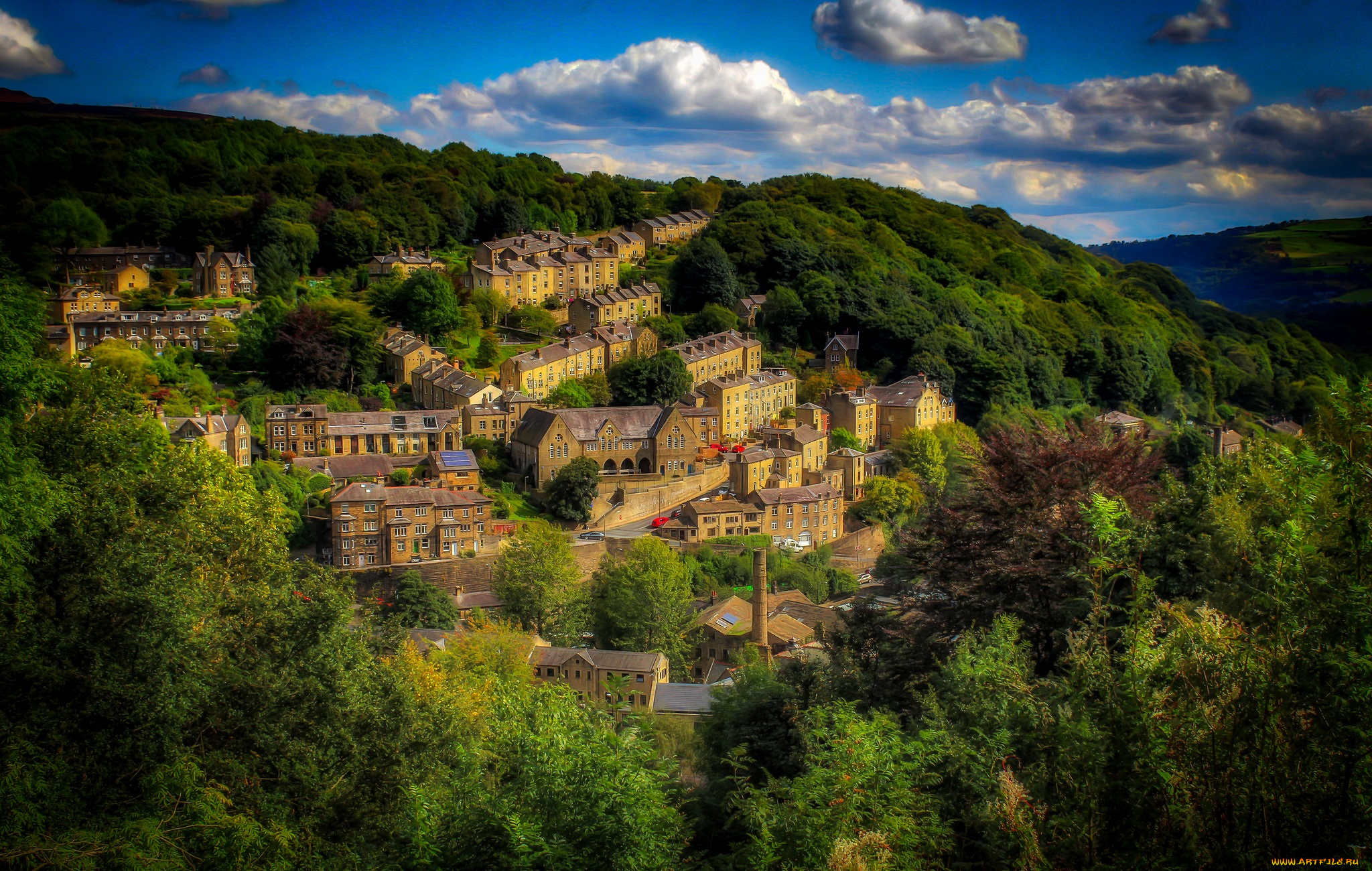 города, -, панорамы, простор