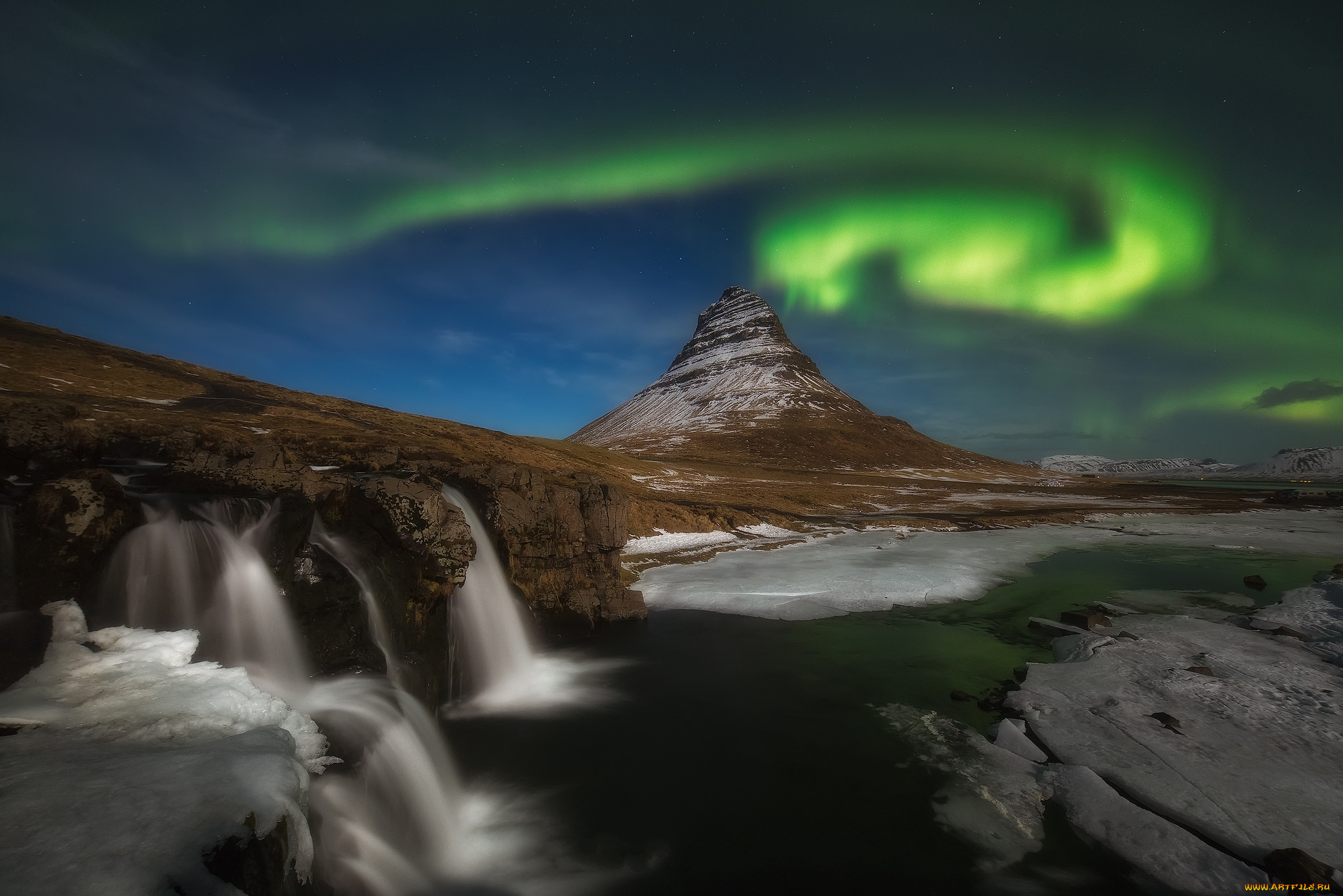 природа, северное, сияние, простор