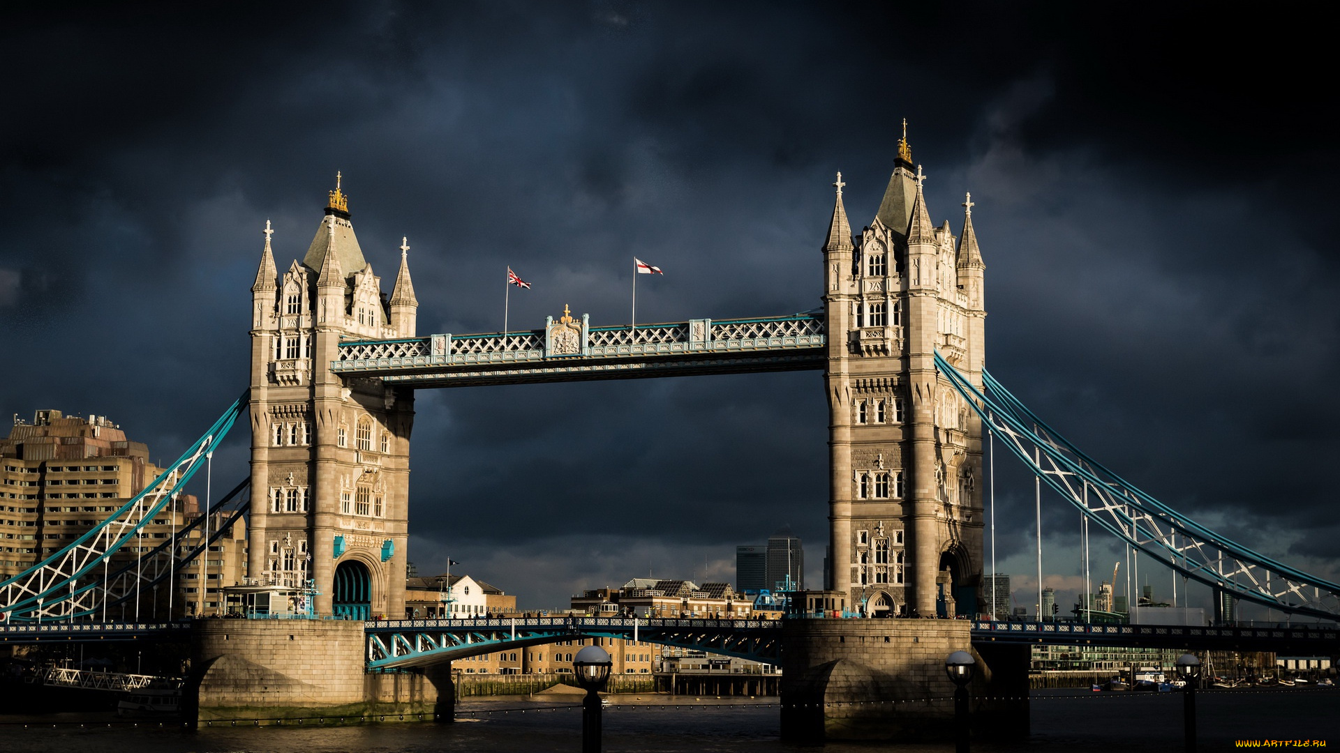 города, лондон, , великобритания, london, tower, bridge, sunshine