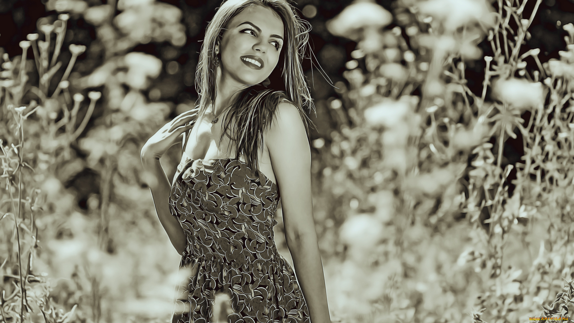 календари, компьютерный, дизайн, флора, природа, растение, улыбка, девушка