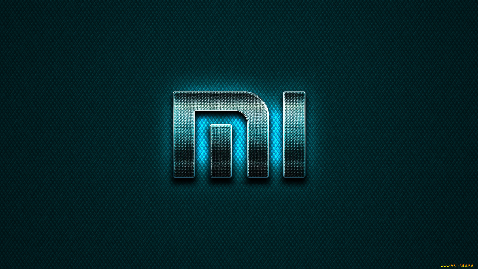 xiaomi, бренды, -, другое, металлический, фон, синий, логотип, творческий