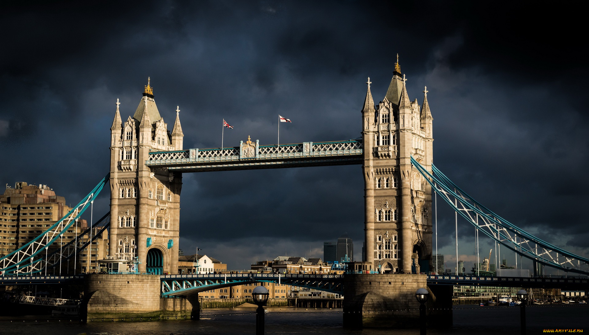города, лондон, , великобритания, london, tower, bridge, sunshine