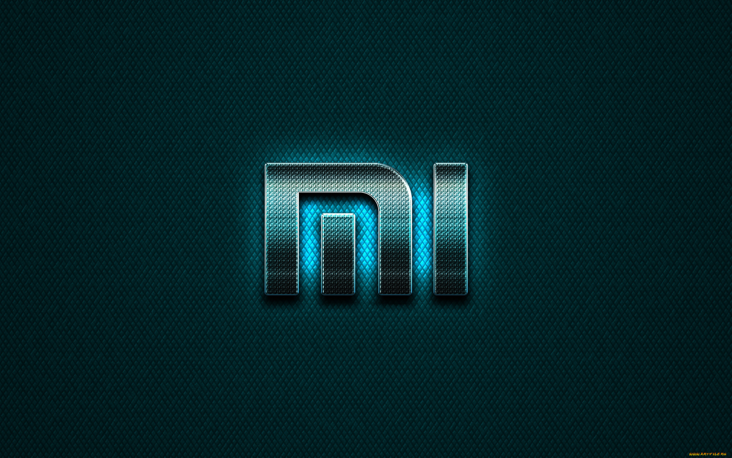 xiaomi, бренды, -, другое, металлический, фон, синий, логотип, творческий