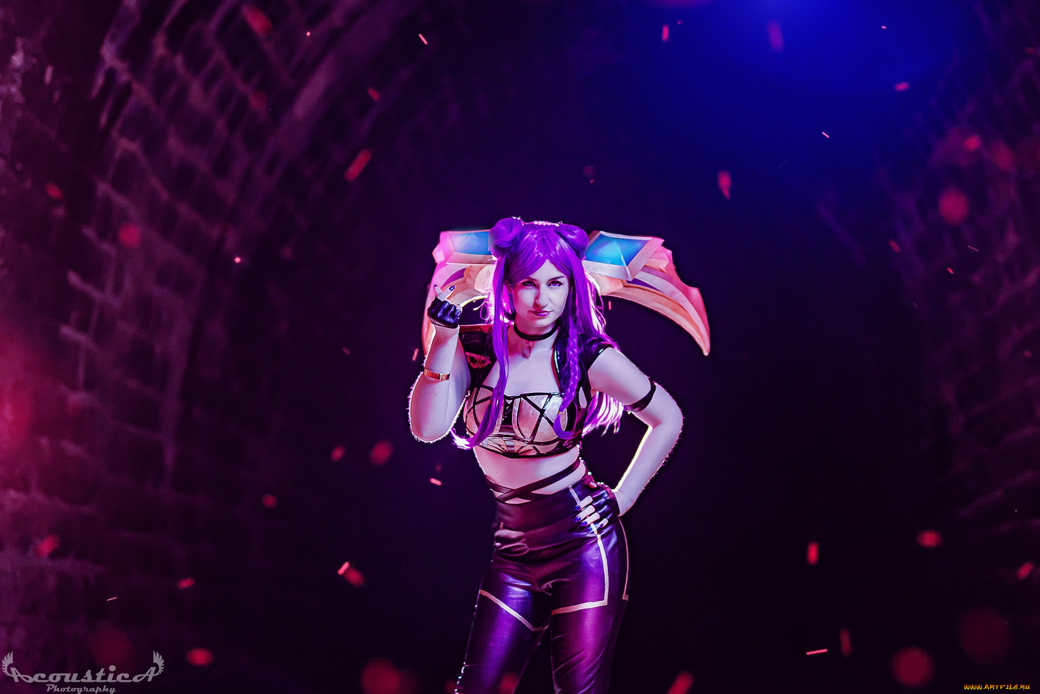 девушки, -, креатив, , косплей, league, of, legends, тоннель, искры