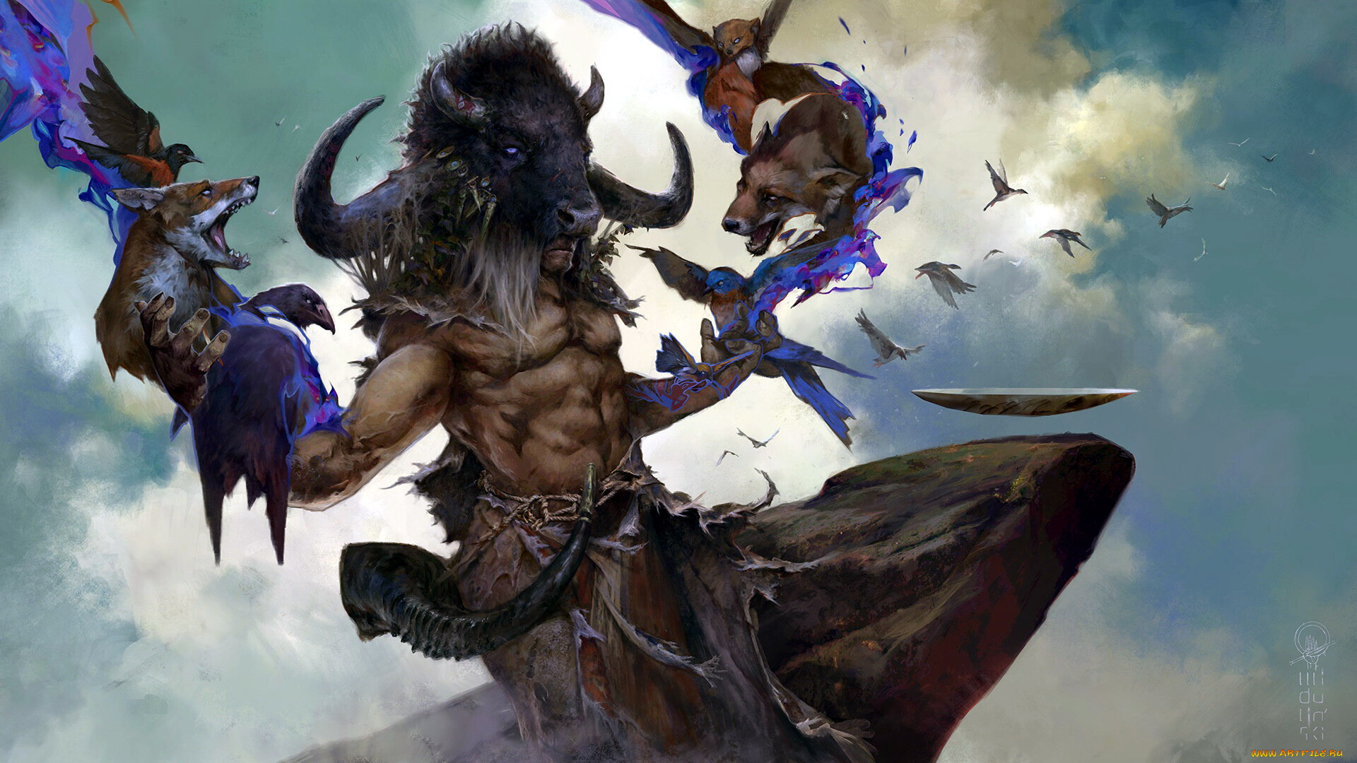 видео, игры, master, of, magic, шаман, звери, чаша, небо