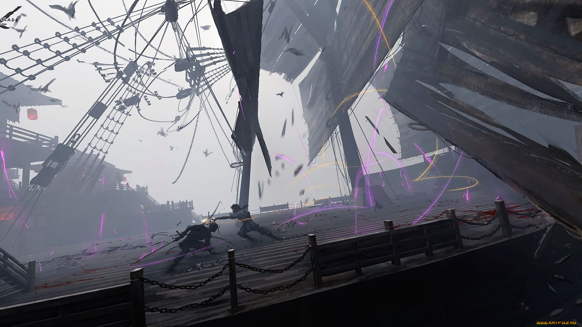 фэнтези, _ghost, blade, , , призрачный, клинок, корабль, поединок, туман