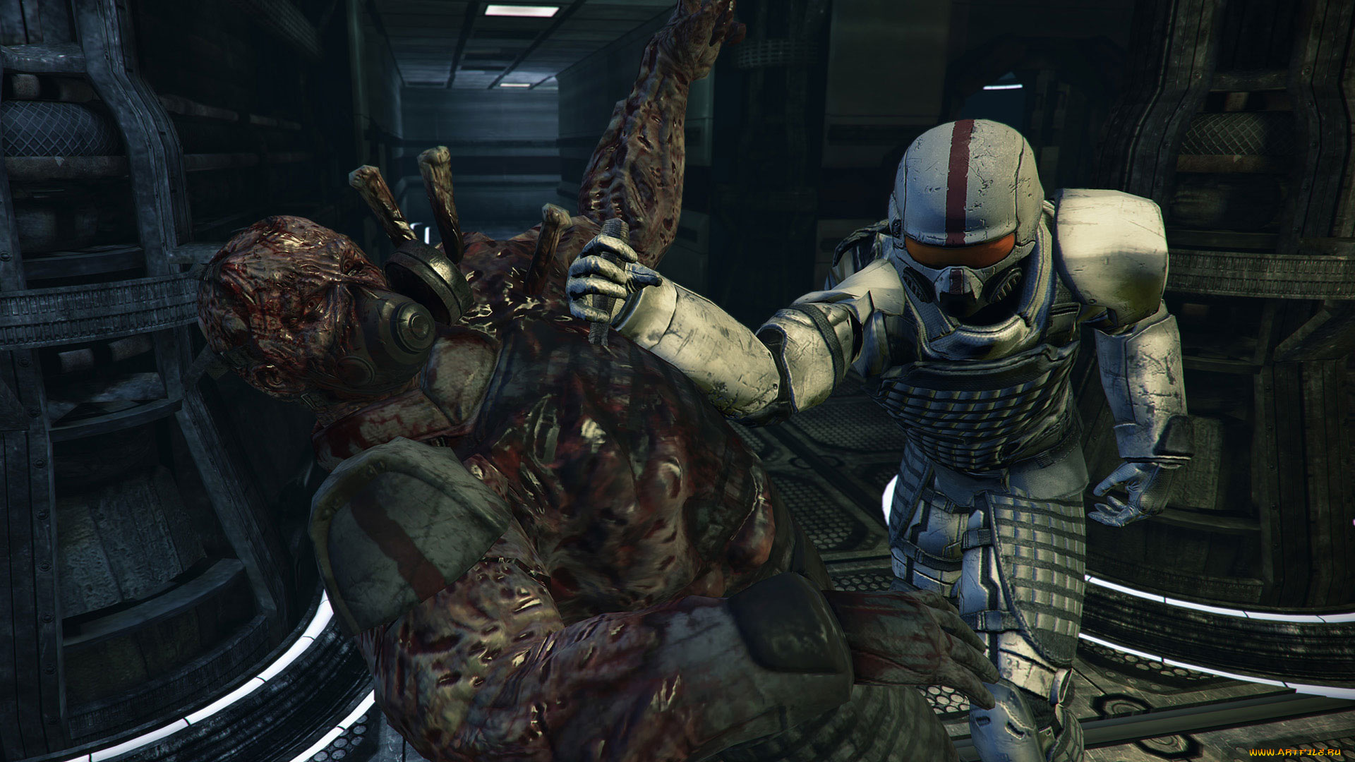 видео, игры, afterfall, , insanity, человек, броня, монстр