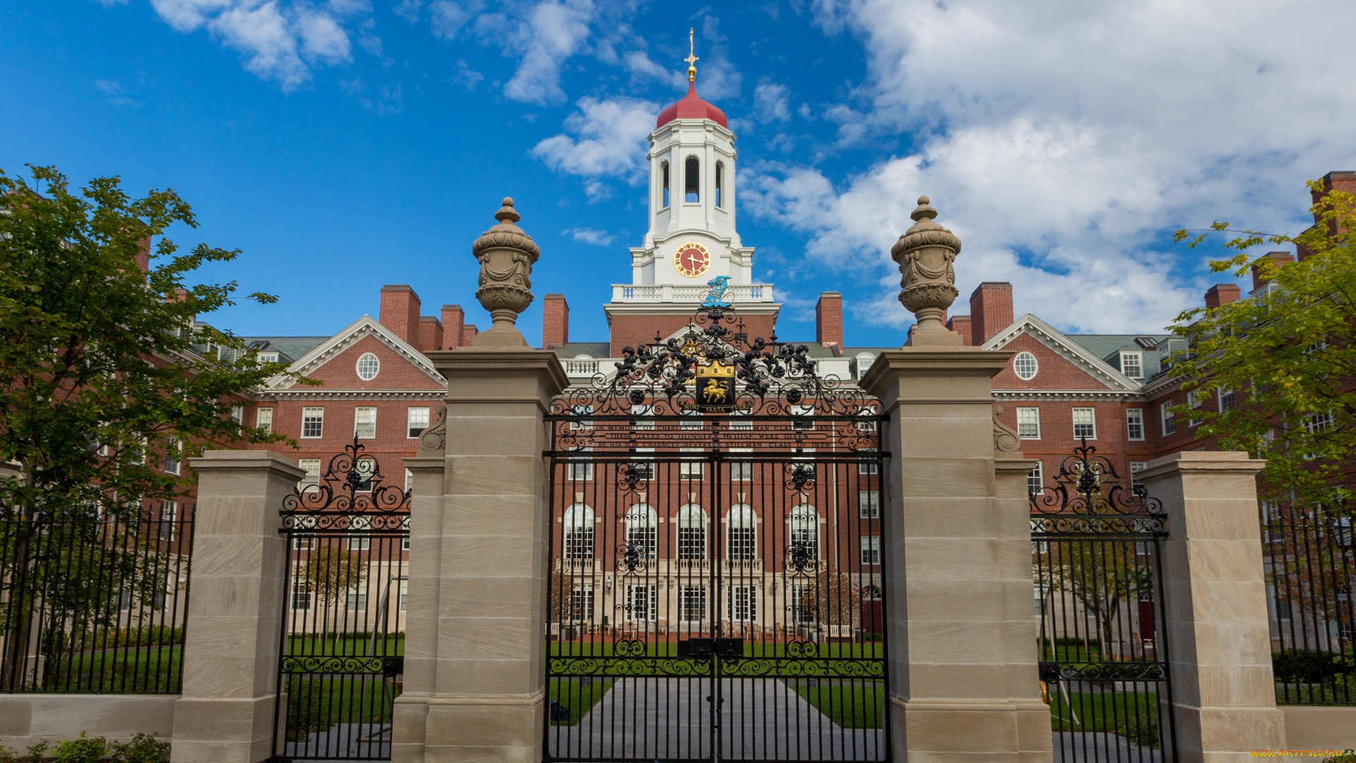 города, бостон, , сша, ворота, часы