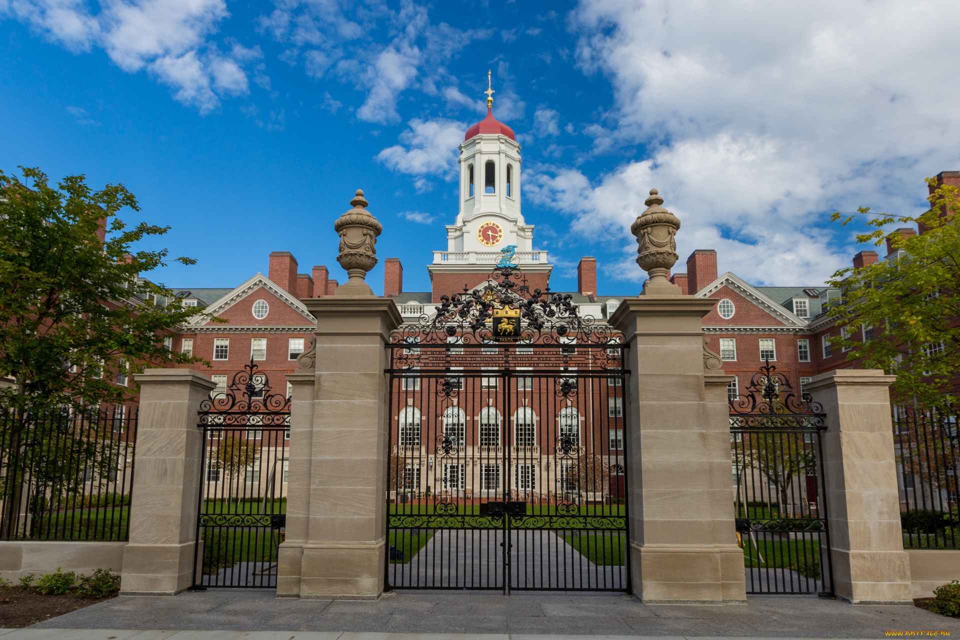 города, бостон, , сша, ворота, часы