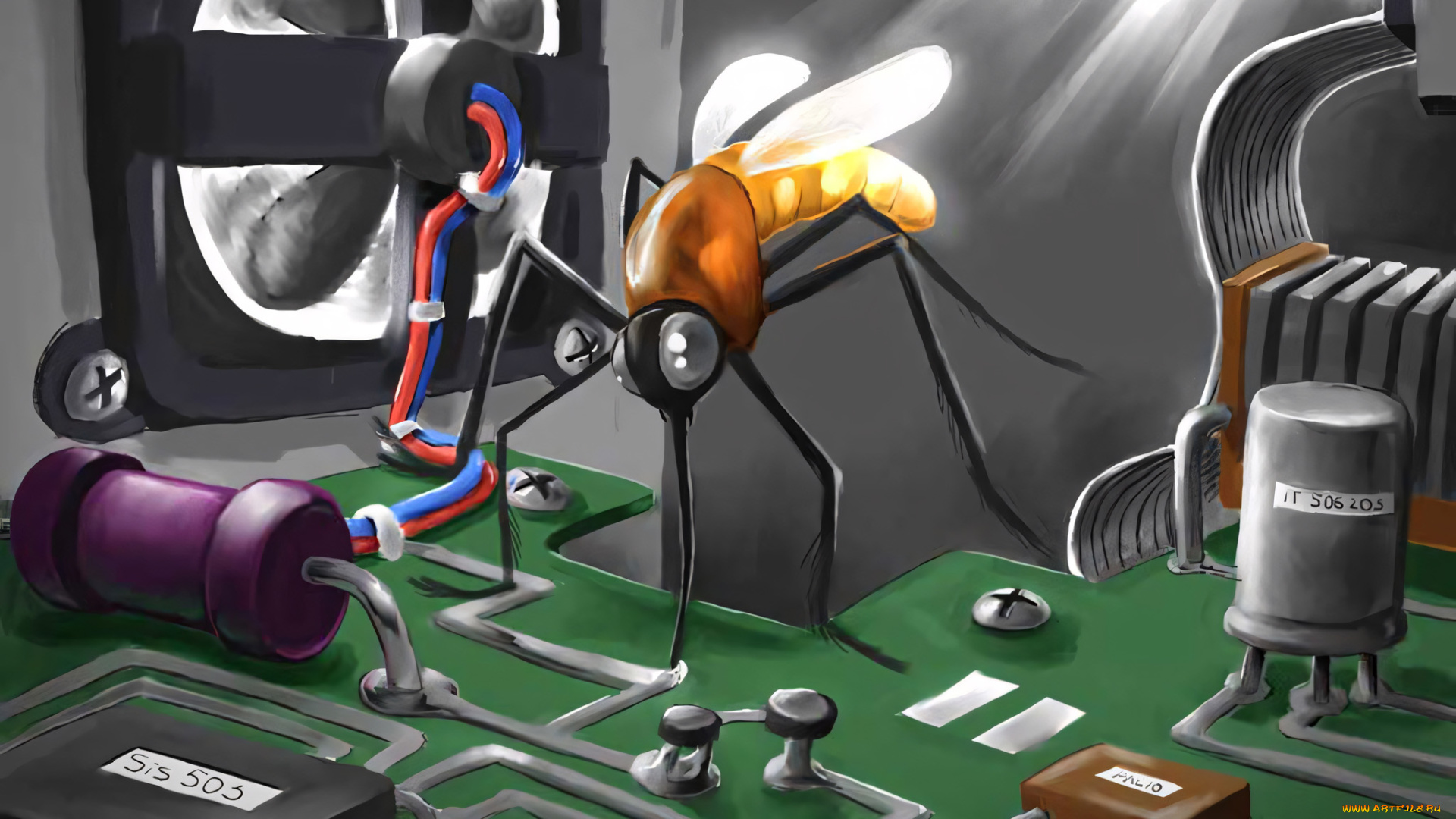 295546, рисованное, животные, , насекомые, комар