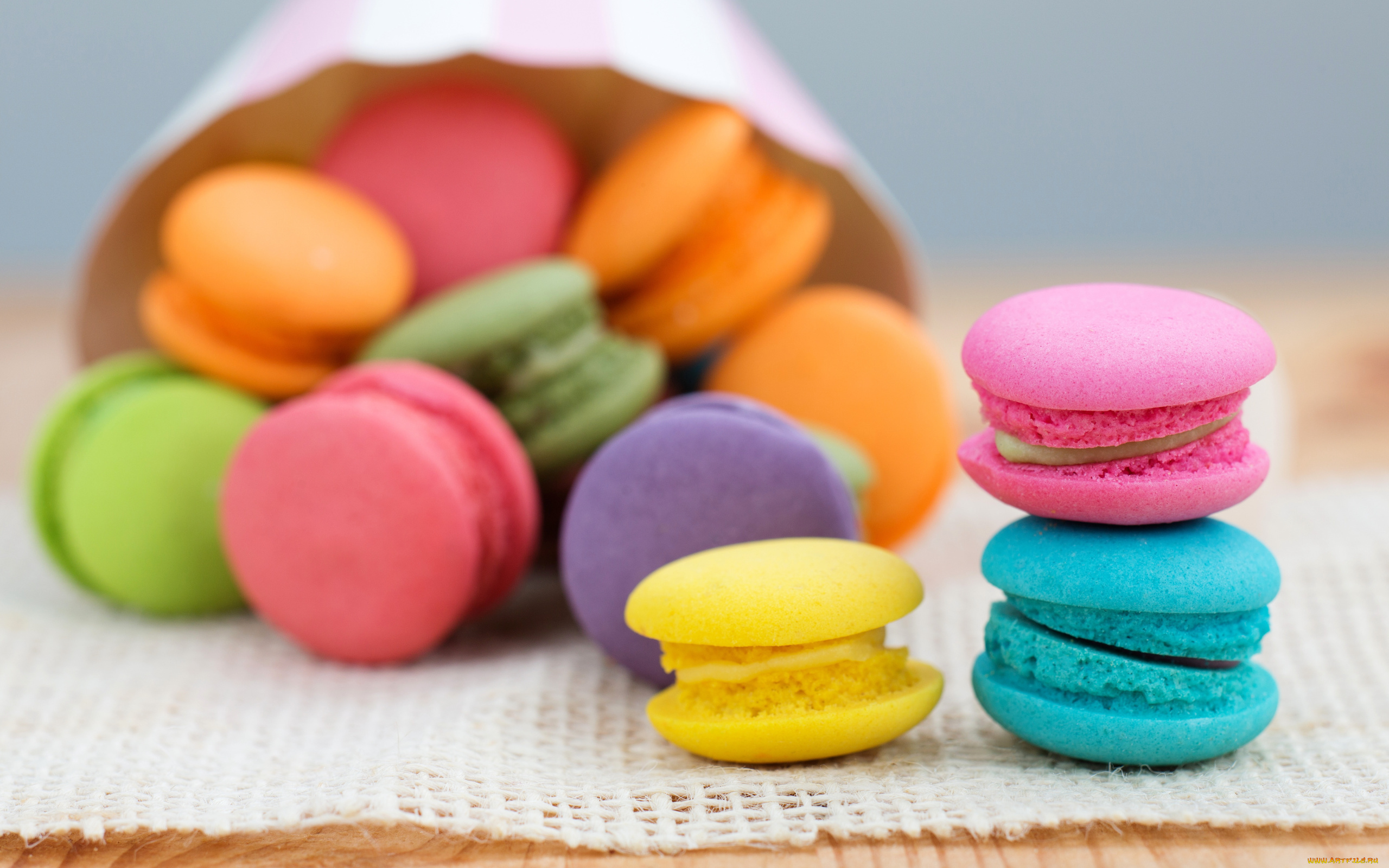 еда, макаруны, лакомство, печенье, ассорти