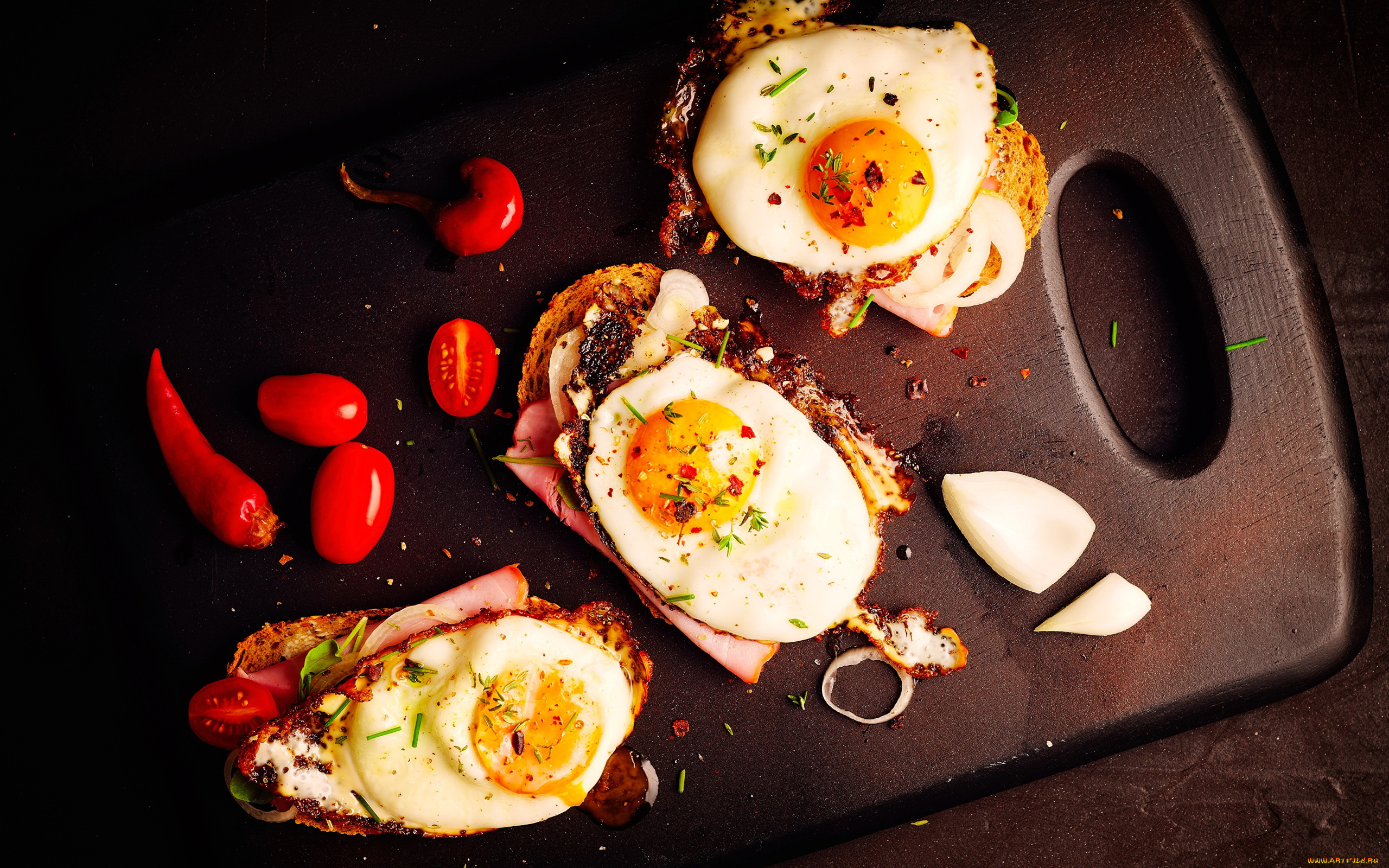 еда, яичные, блюда, яичница, глазунья