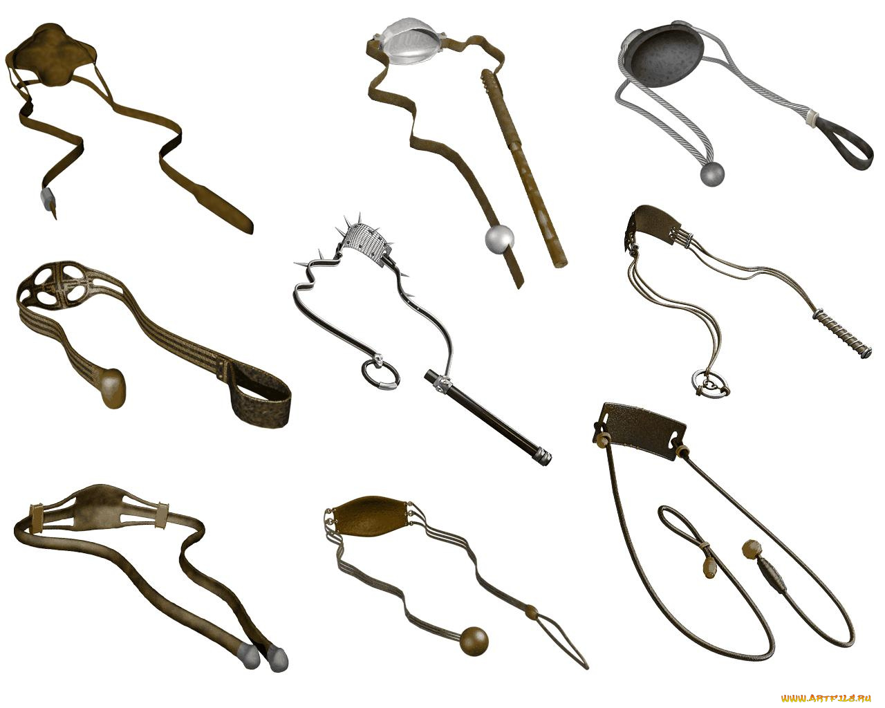 пращи, оружие, 3d