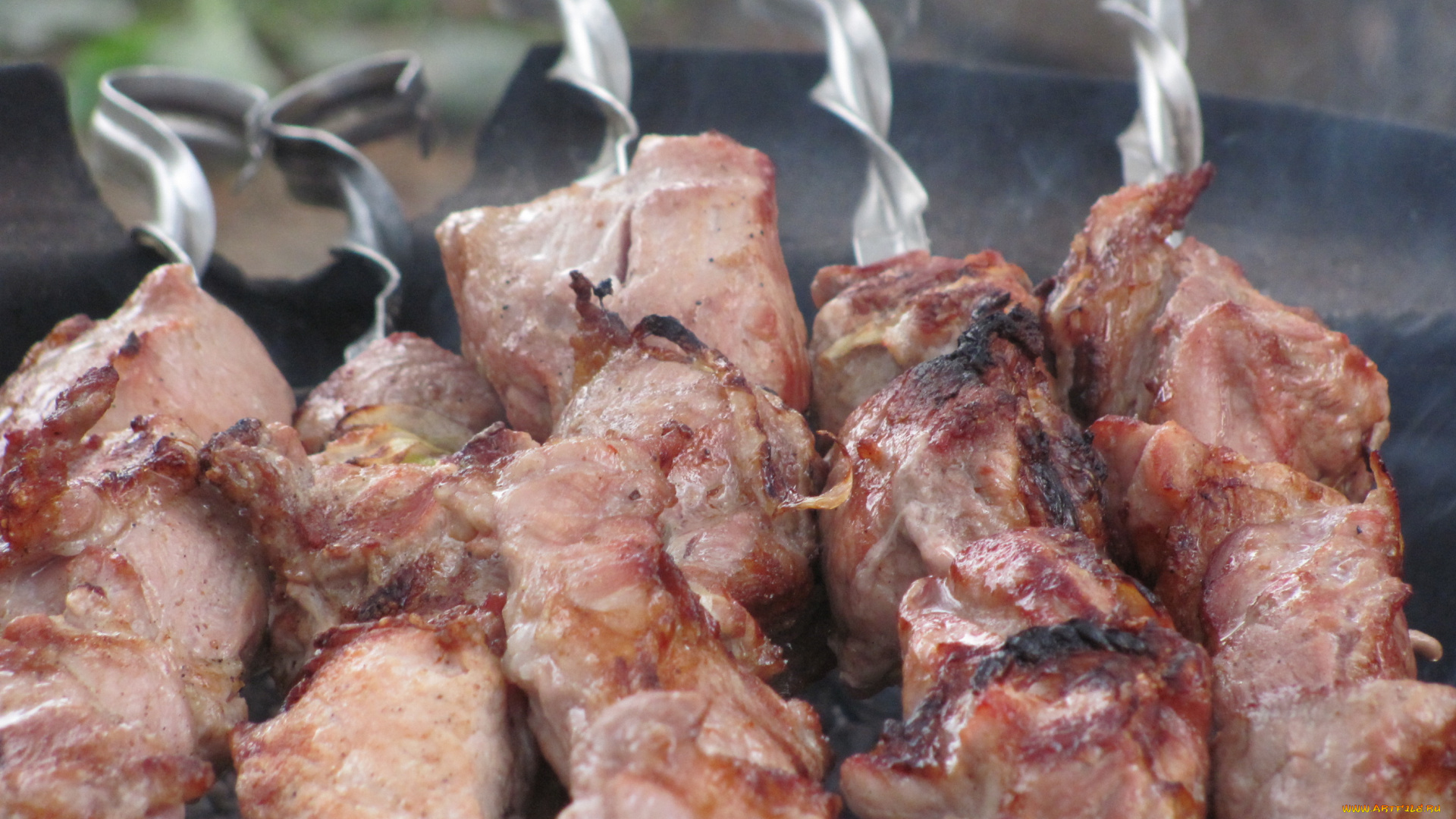 еда, шашлык, барбекю, шампуры, готовый, шашлычок, под, коньячок