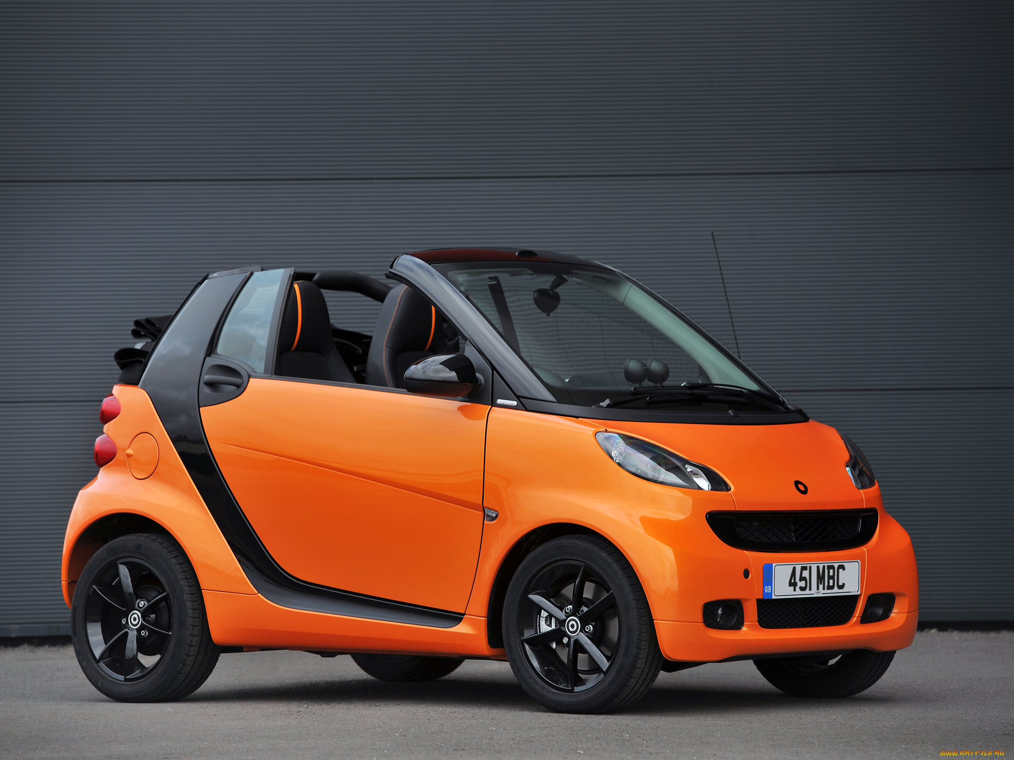 smart, fortwo, cabrio, night, orange, uk, spec, автомобили