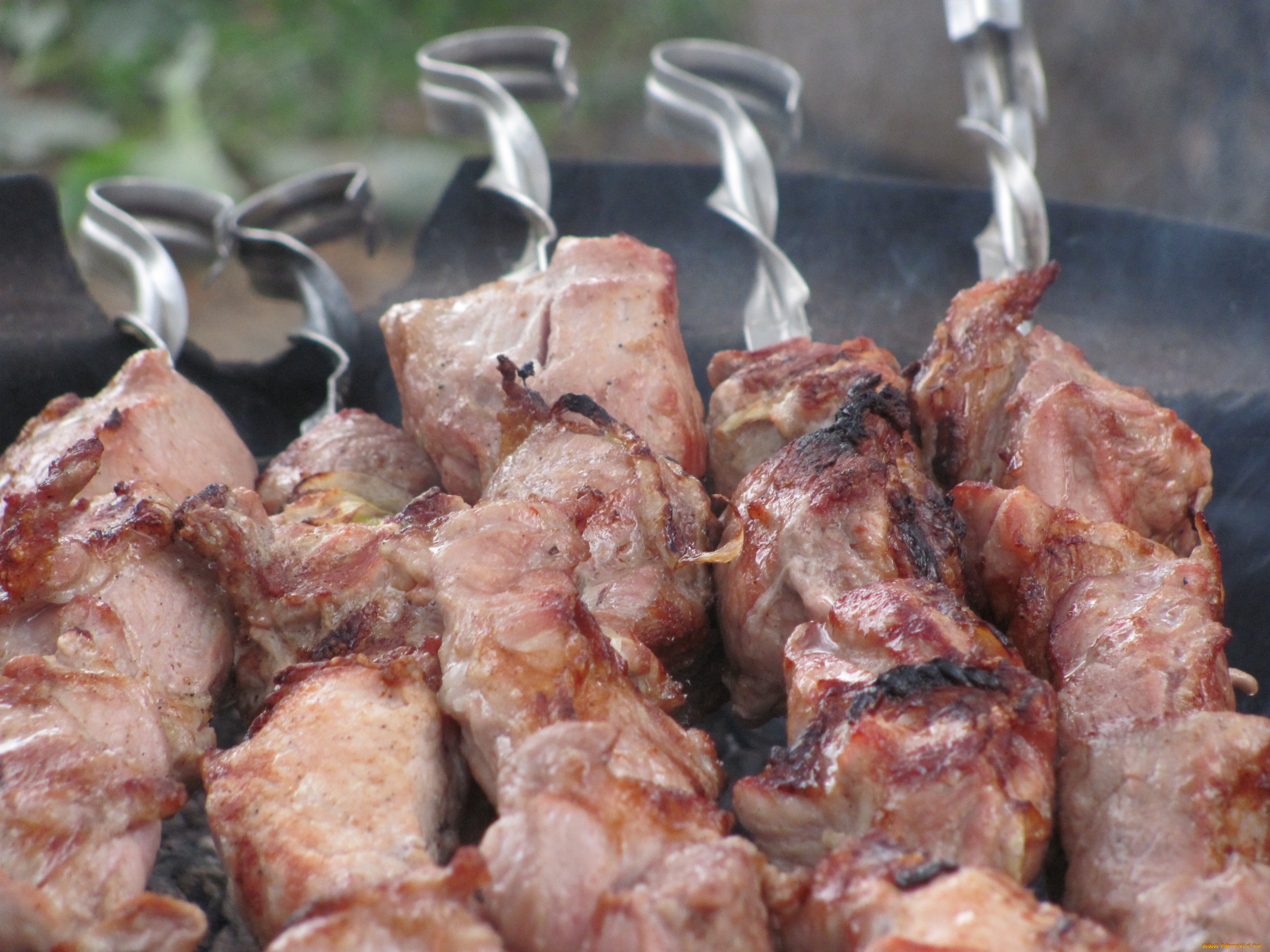 еда, шашлык, барбекю, шампуры, готовый, шашлычок, под, коньячок