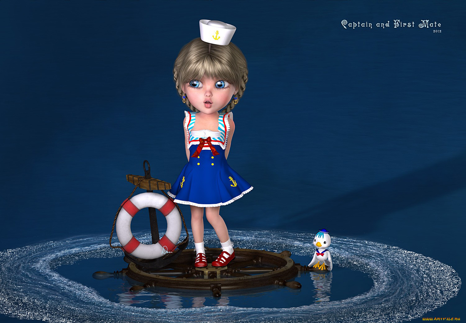 3д, графика, people, люди, девушка, уточка