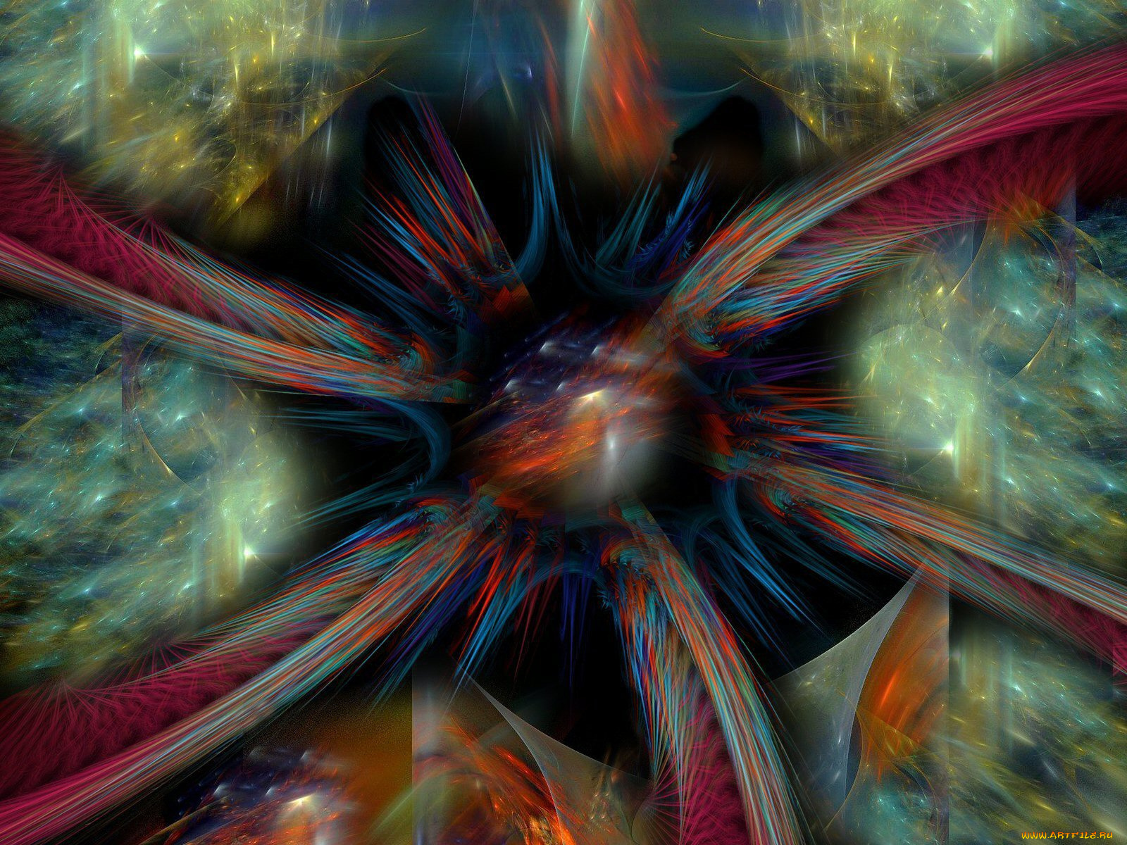 3д, графика, fractal, фракталы, узор, цвета, фон