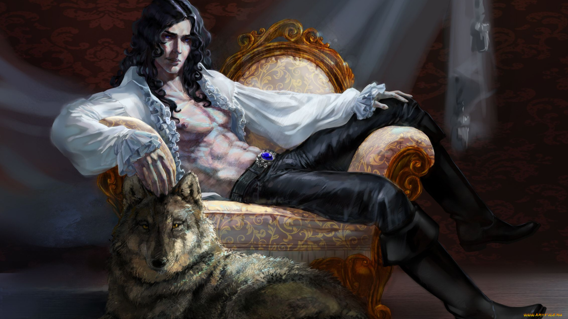 kate, bu, рисованные, вампир, волк