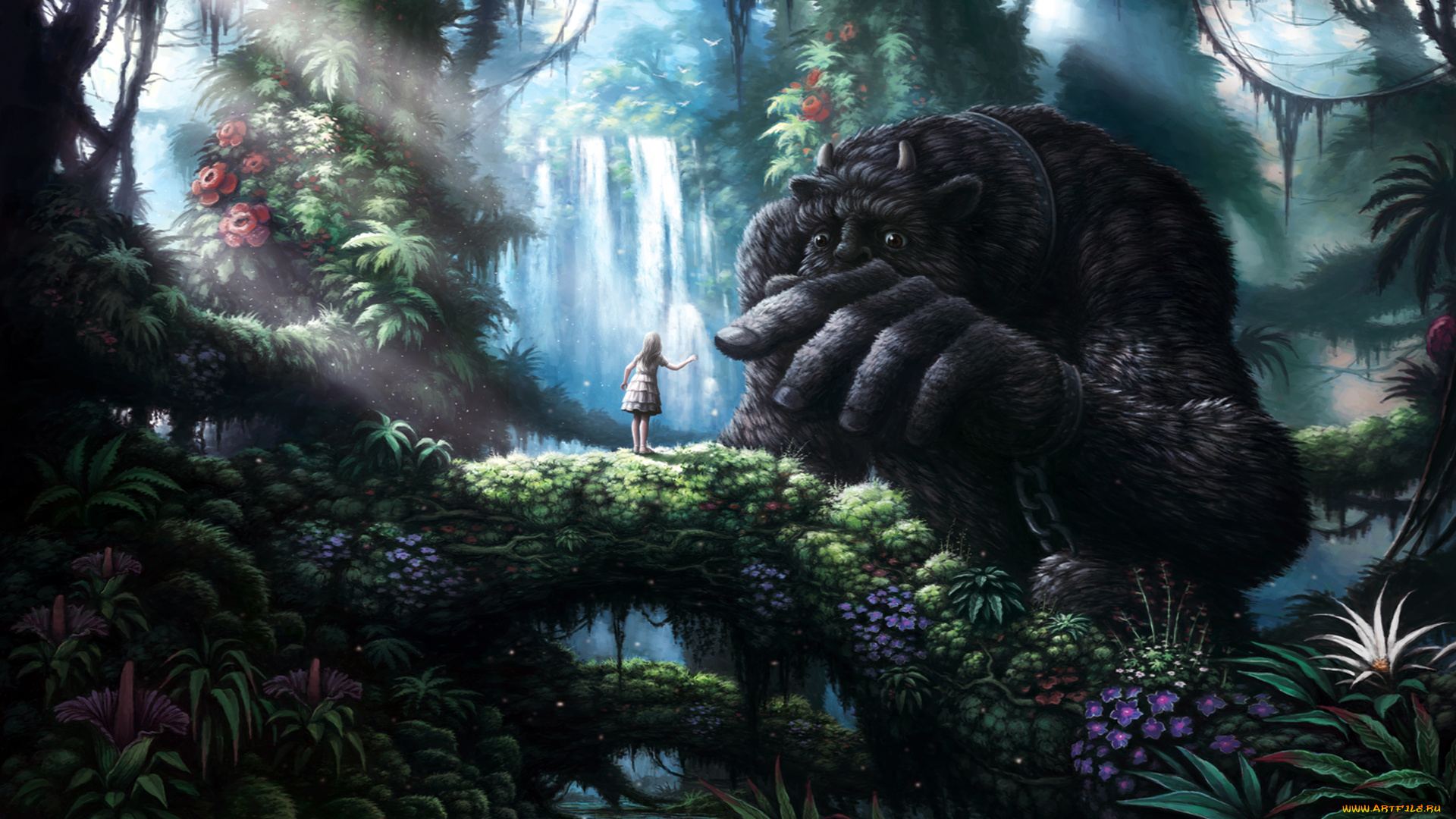 фэнтези, красавицы, чудовища, цветы, растения