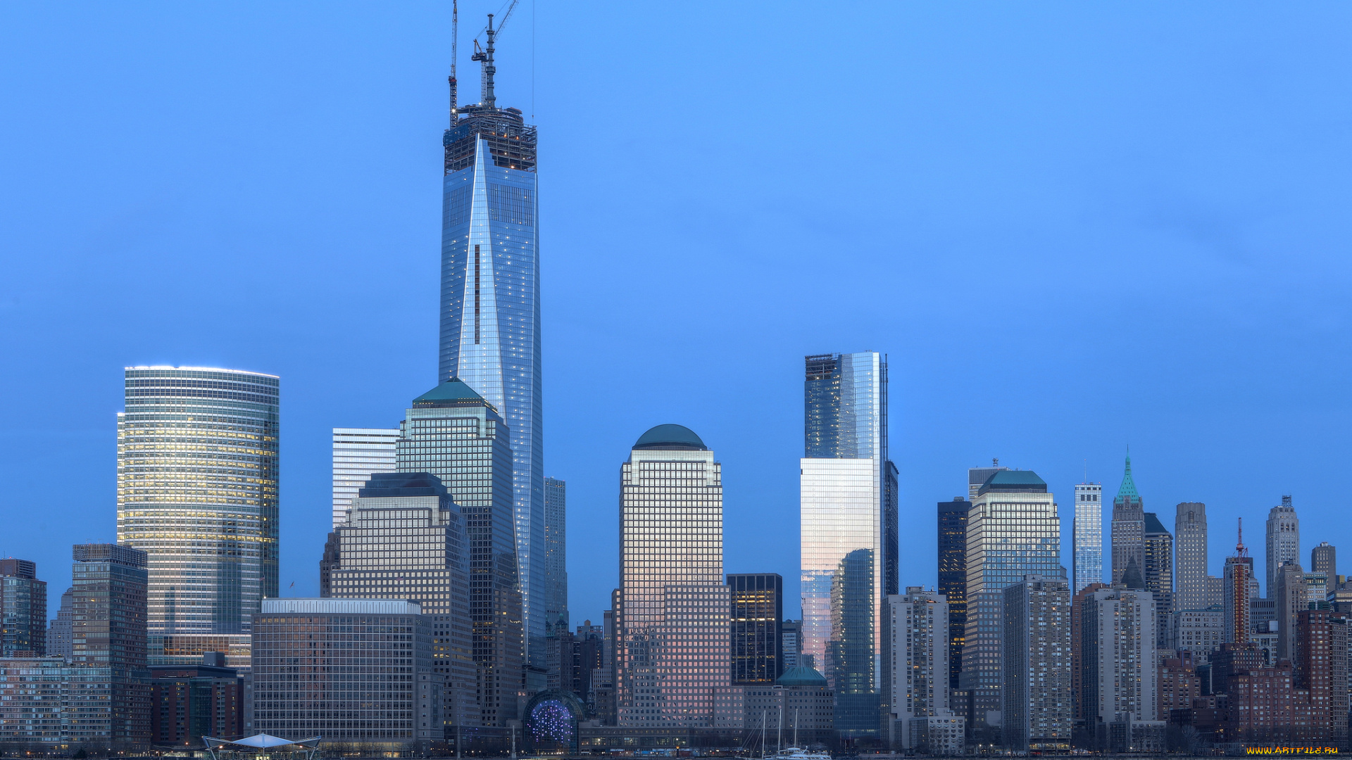 города, нью, йорк, сша, манхэттен, небоскребы