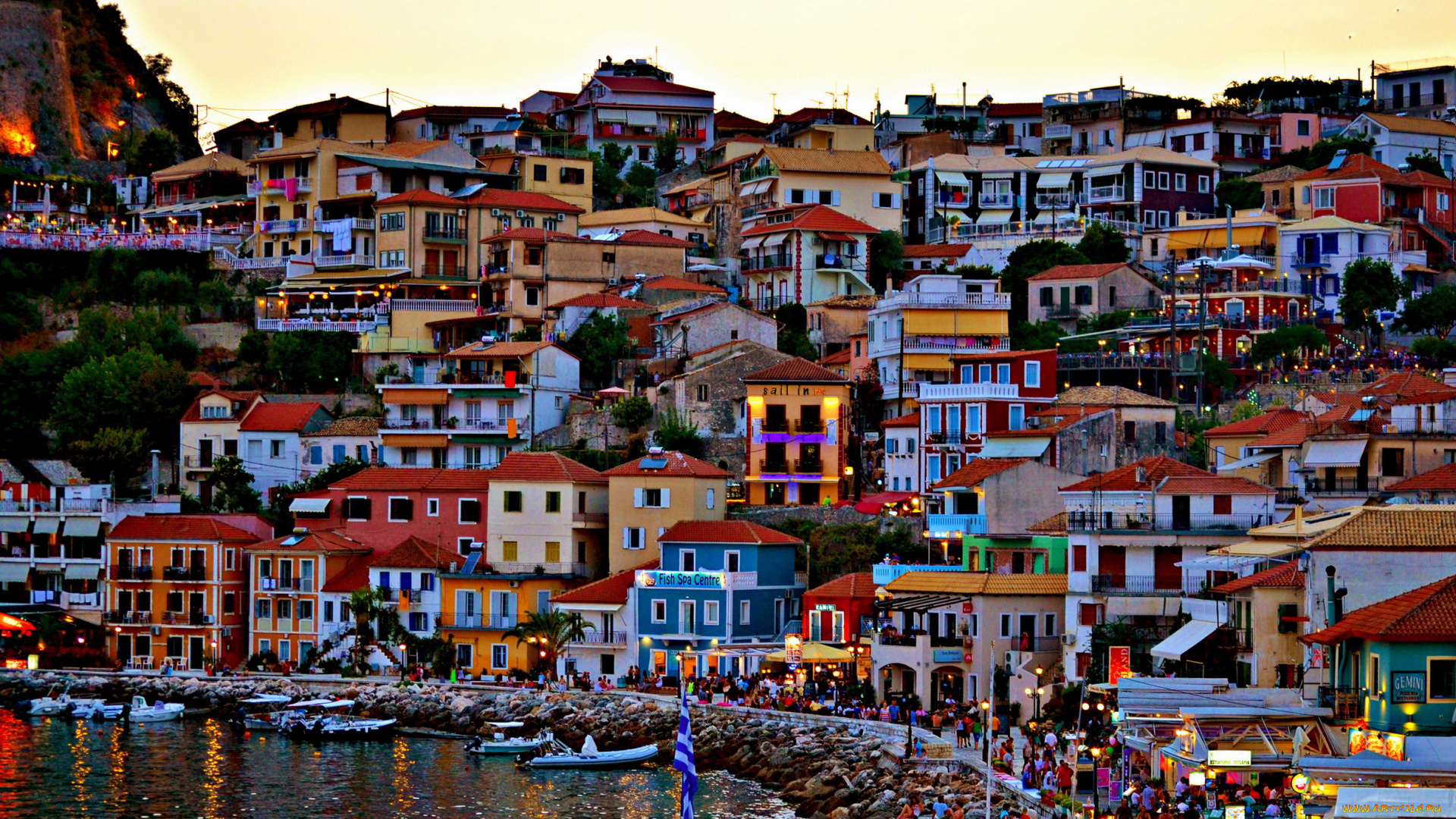 греция, рarga, города, панорамы, берег, море, дома