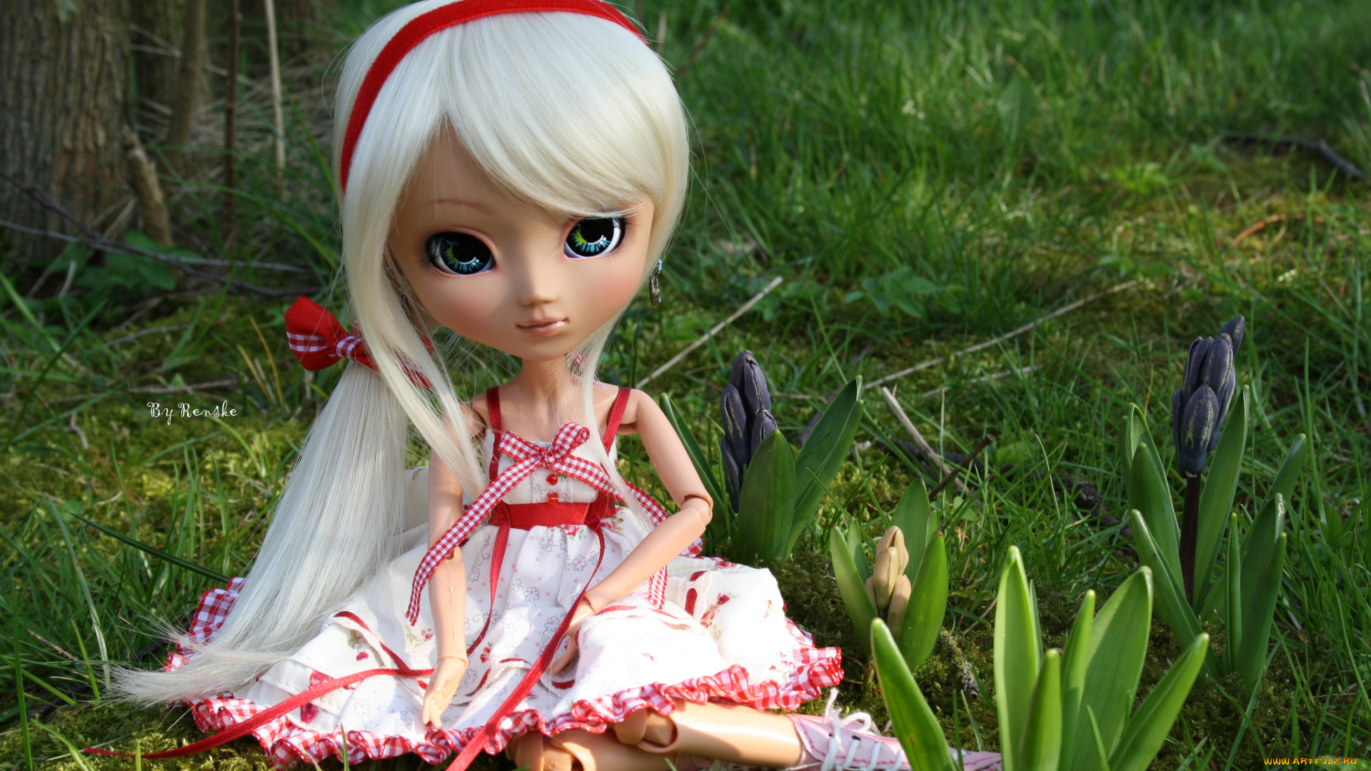 разное, игрушки, весна, крокусы, кукла