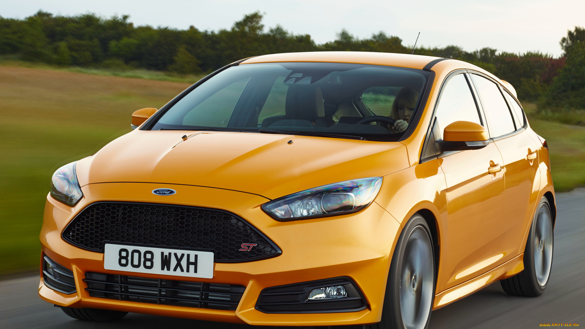 автомобили, ford, st, focus, желтый, 2014г