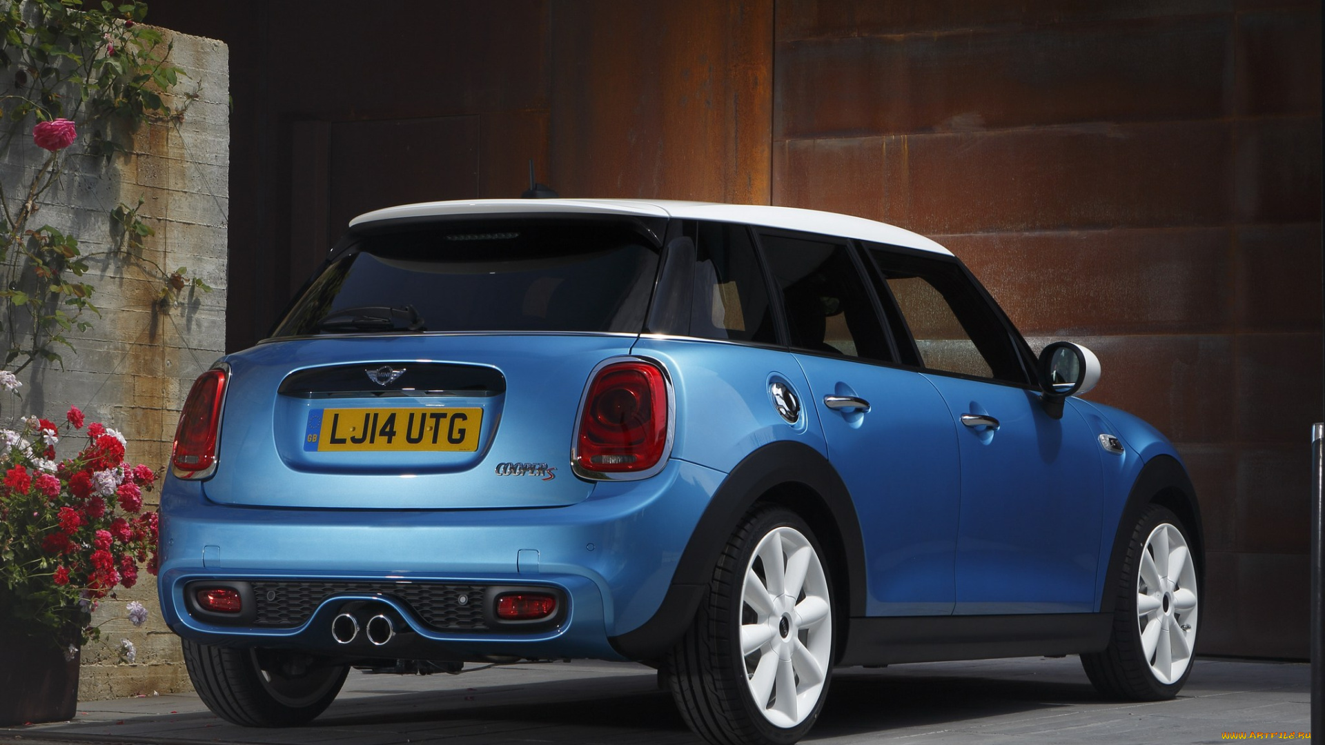 автомобили, mini, 5-door, cooper, s, голубой, 2014