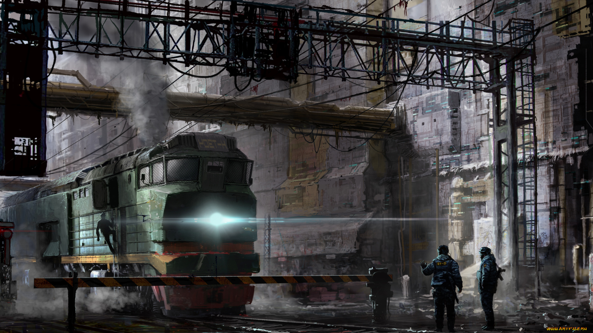 фэнтези, транспортные, средства, локомотив, поезд